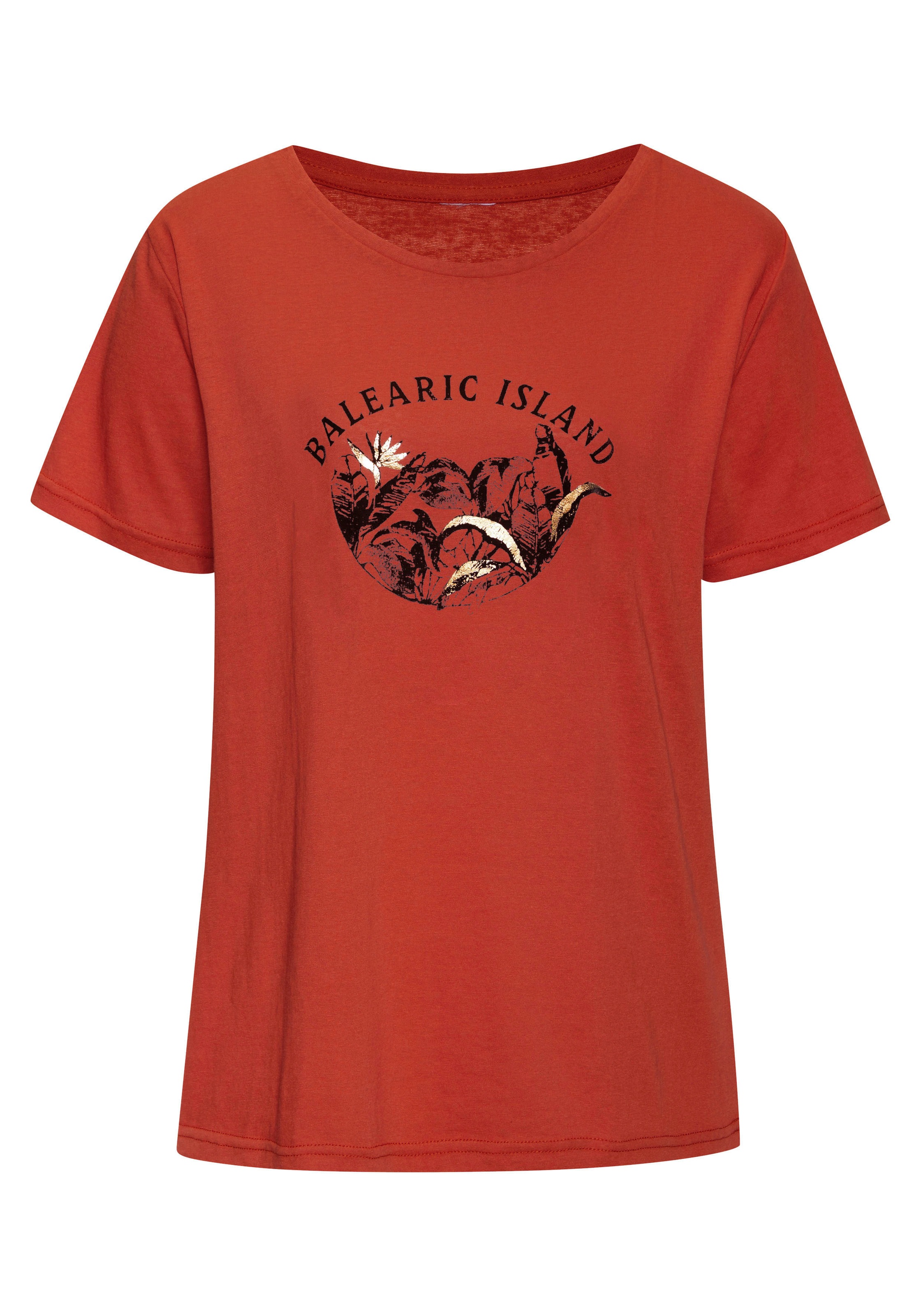 Vivance T-Shirt "mit schimmerndem Frontprint", aus weicher Baumwoll-Qualitä günstig online kaufen