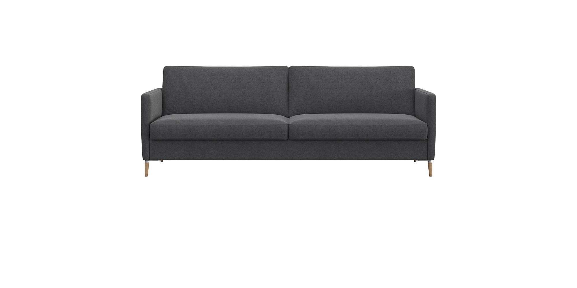 FLEXLUX 3-Sitzer "Fiore, super Sitzkomfort durch Kaltschaum im Sitz" schmale Armlehnen, Füße Alu+ Eiche