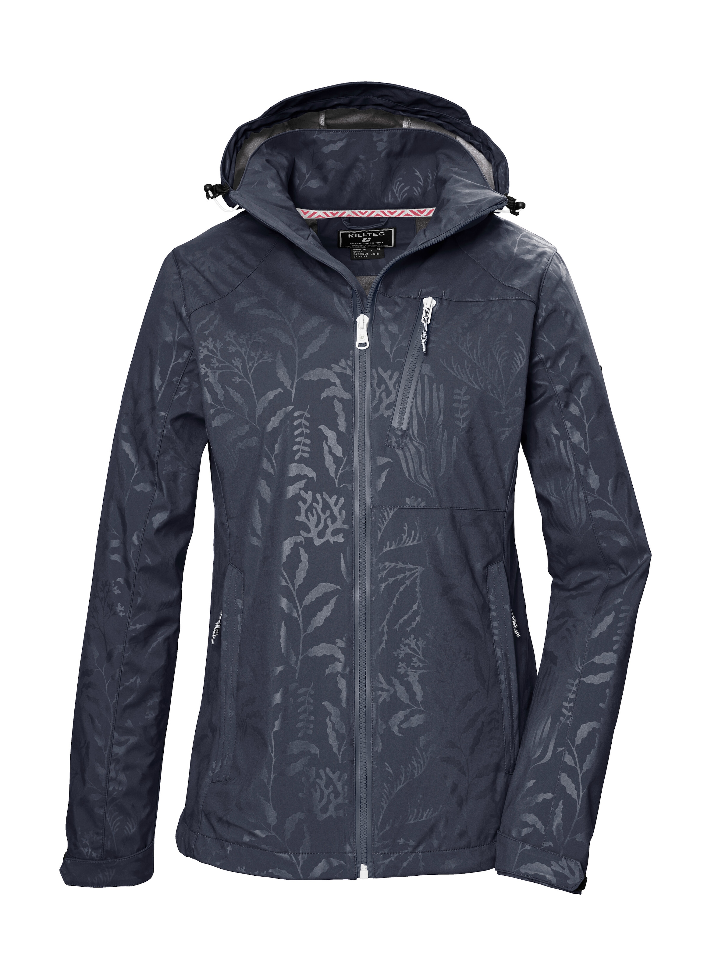 Killtec Softshelljacke "KOS 122 WMN SFTSHLL JCKT FLORAL" Softshelljacke: Wind- und wasserdicht, atmungsaktiv, Kapuze abzippbar
