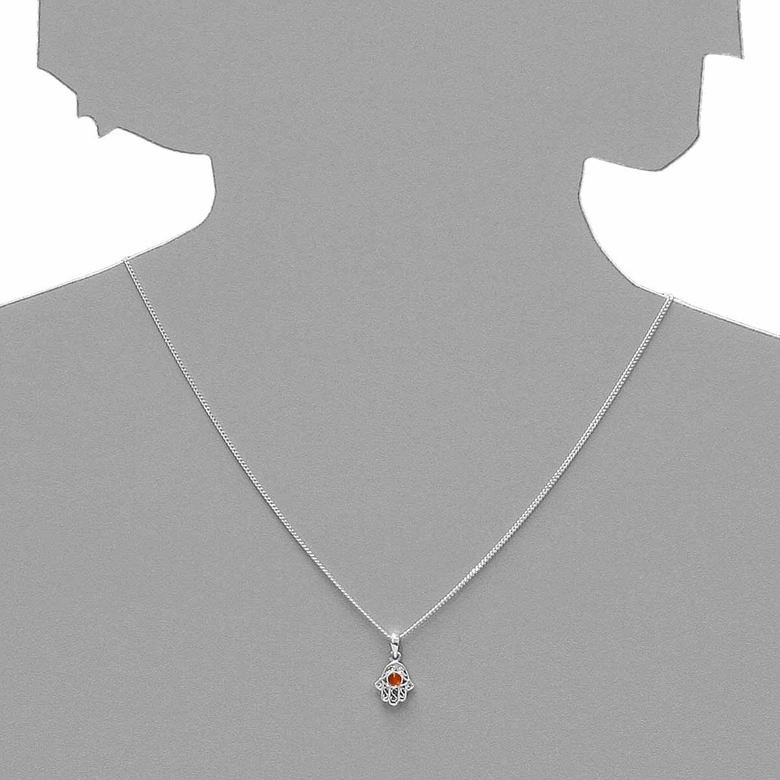 Ostsee-Schmuck Small Hand Pendant Necklace Silver 45cm 2