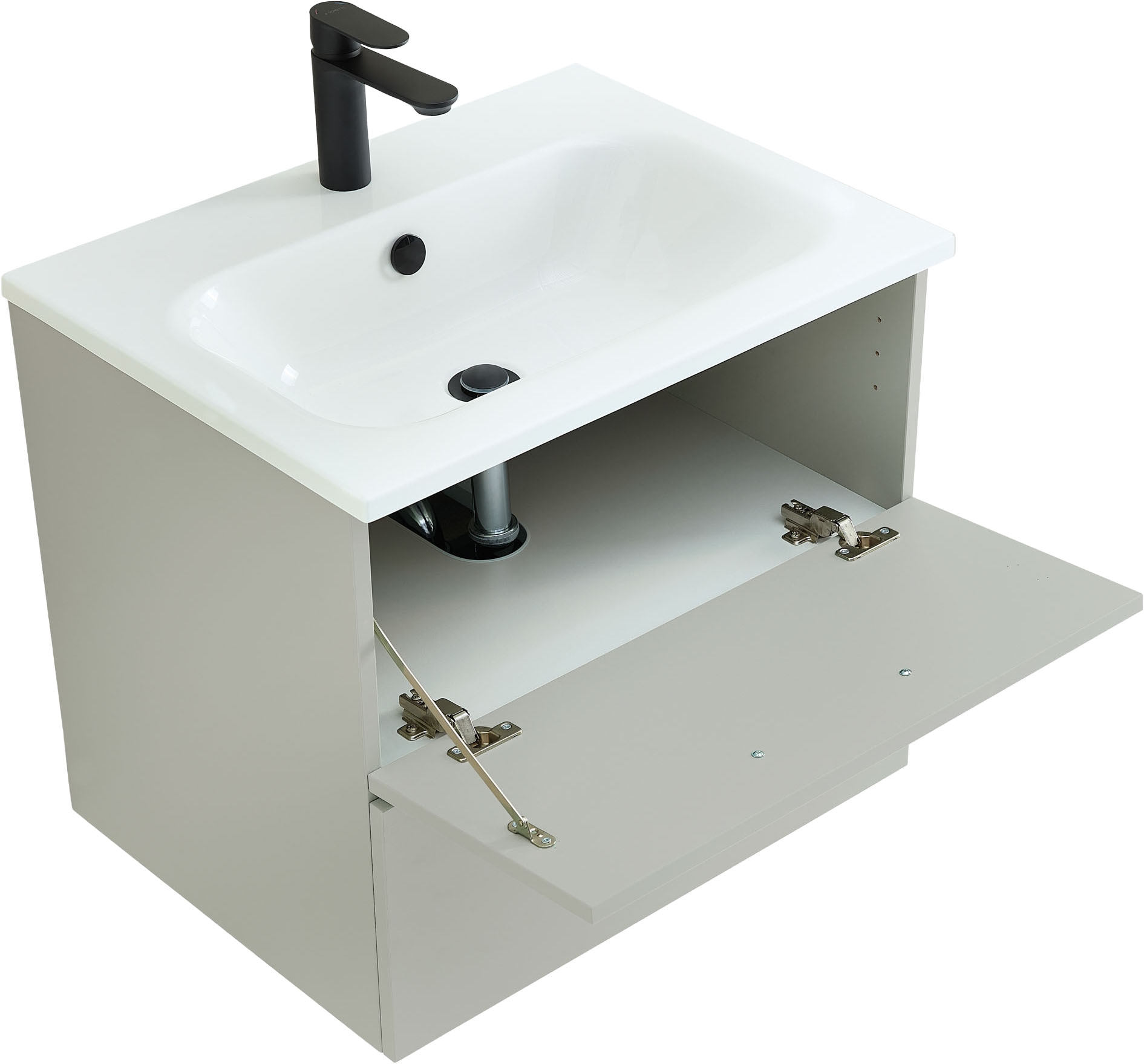 Saphir Badmöbel-Set »Quickset 500, Waschtischunterschrank mit Mineralmarmorwaschtisch« 2 Stk. tlg.