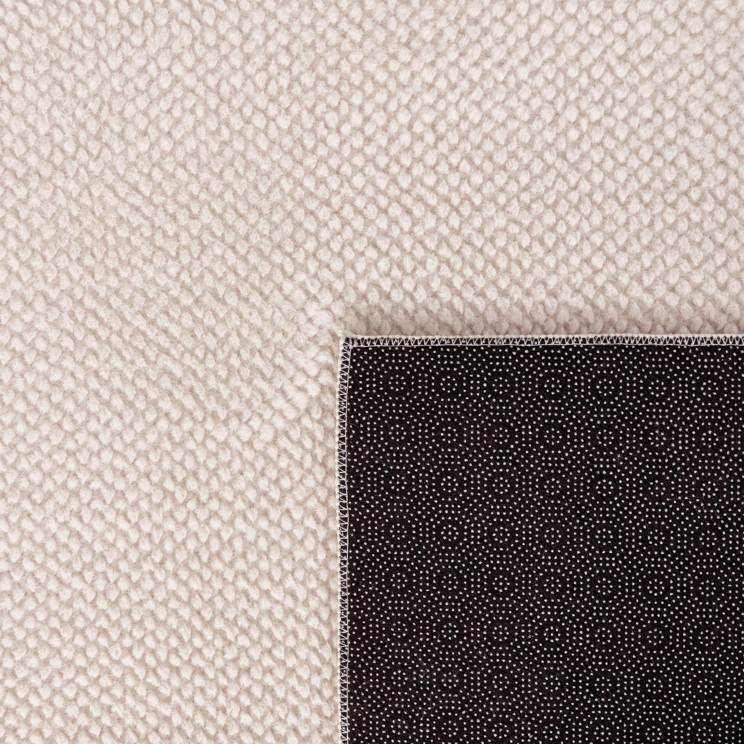 Teppich PACO HOME "Sevilla 521", beige, B:120cm H:16mm L:160cm, Polyester, Teppiche, Teppich, Kurzflor, Uni Farben, weich & kuschelig, Hoch-Tief Effekt, Wohnzimmer 3