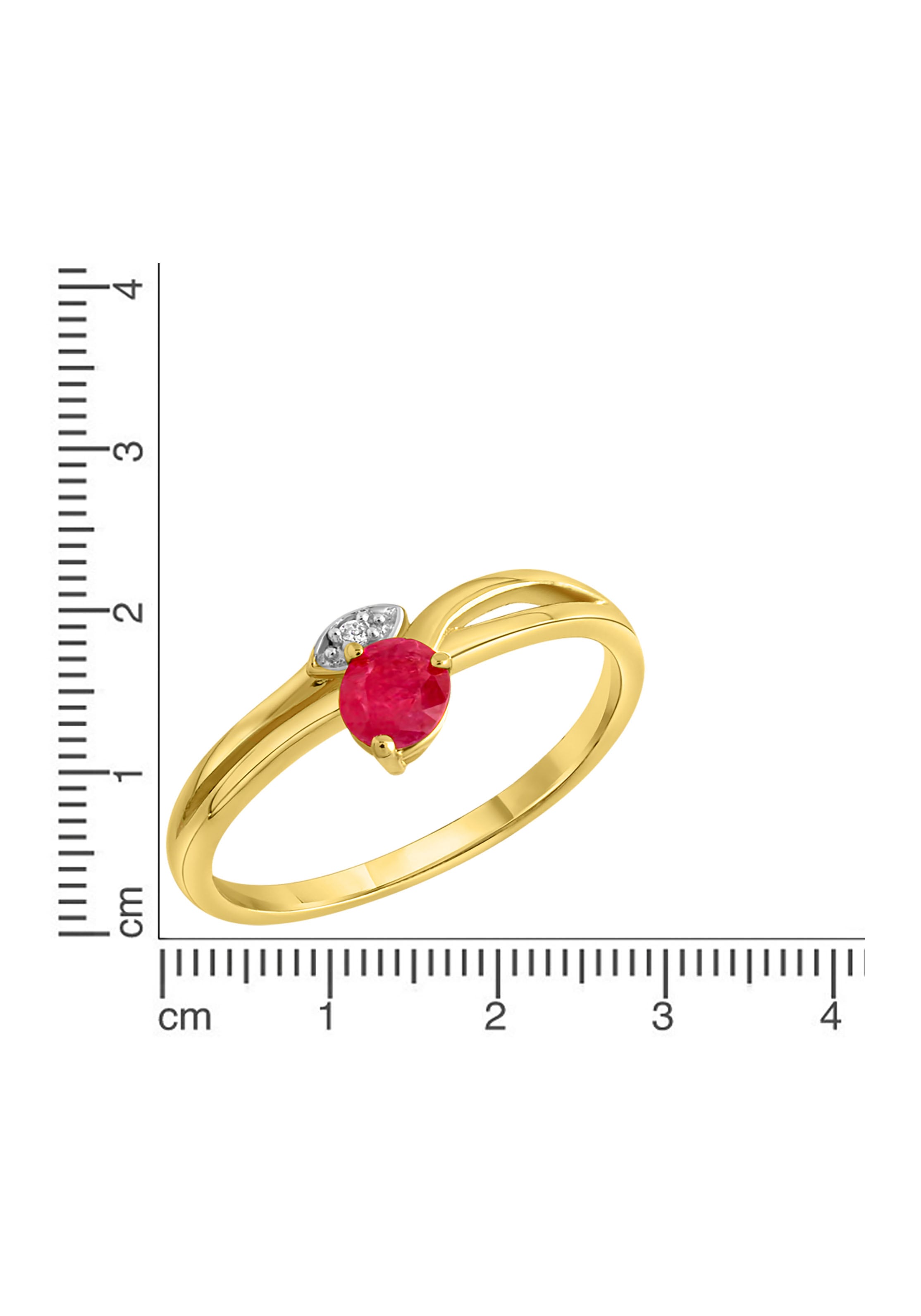 Firetti Fingerring »Schmuck Geschenk Gold 375 Damenring Goldring Blütenranke«, mit Rubin, Zirkonia (synth.)