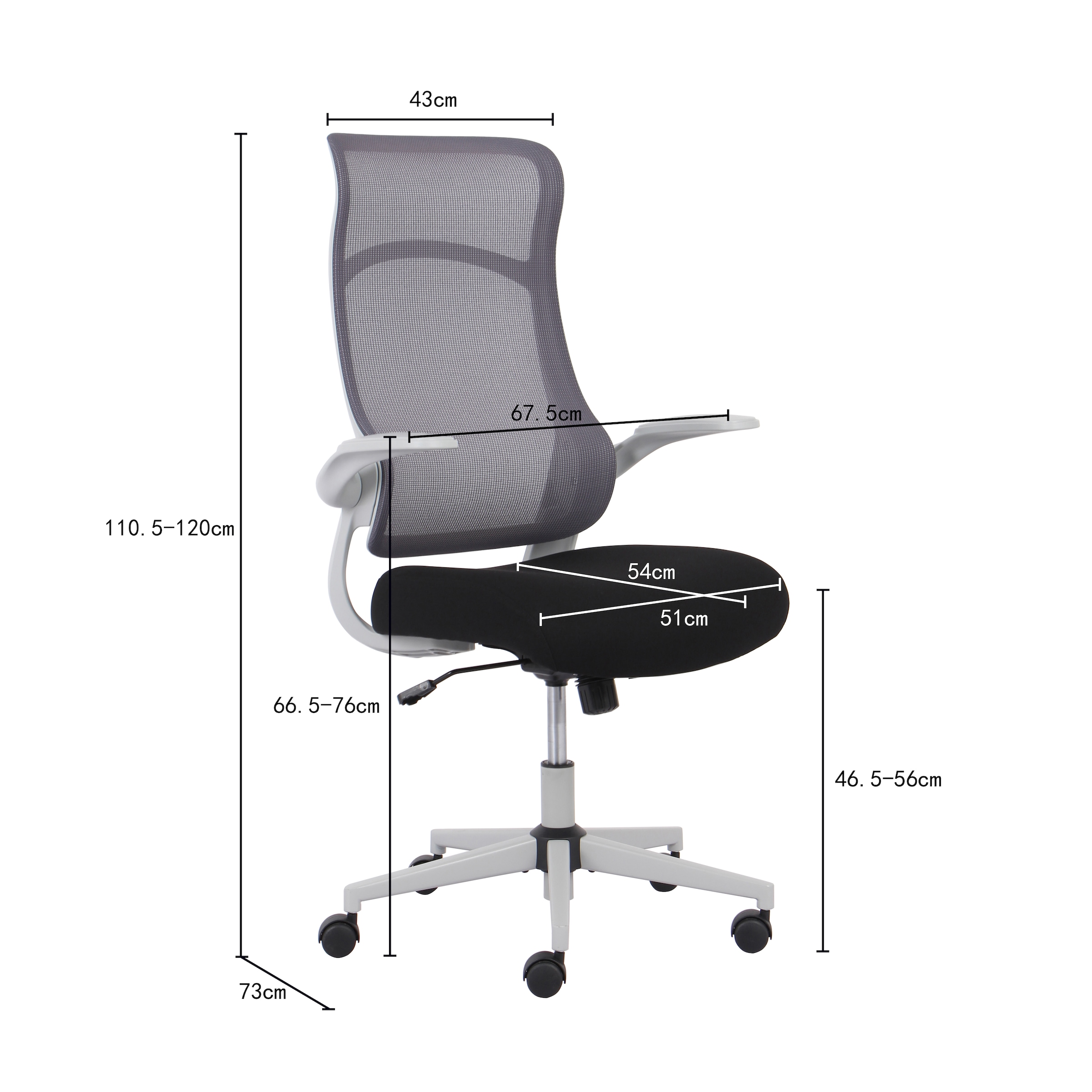 INOSIGN Bürostuhl »Toico, Design-Schreibtischstuhl,«, Netzstoff, ergonomische Rückenlehne, Lendenwirbelstütze & klappbaren Armlehnen