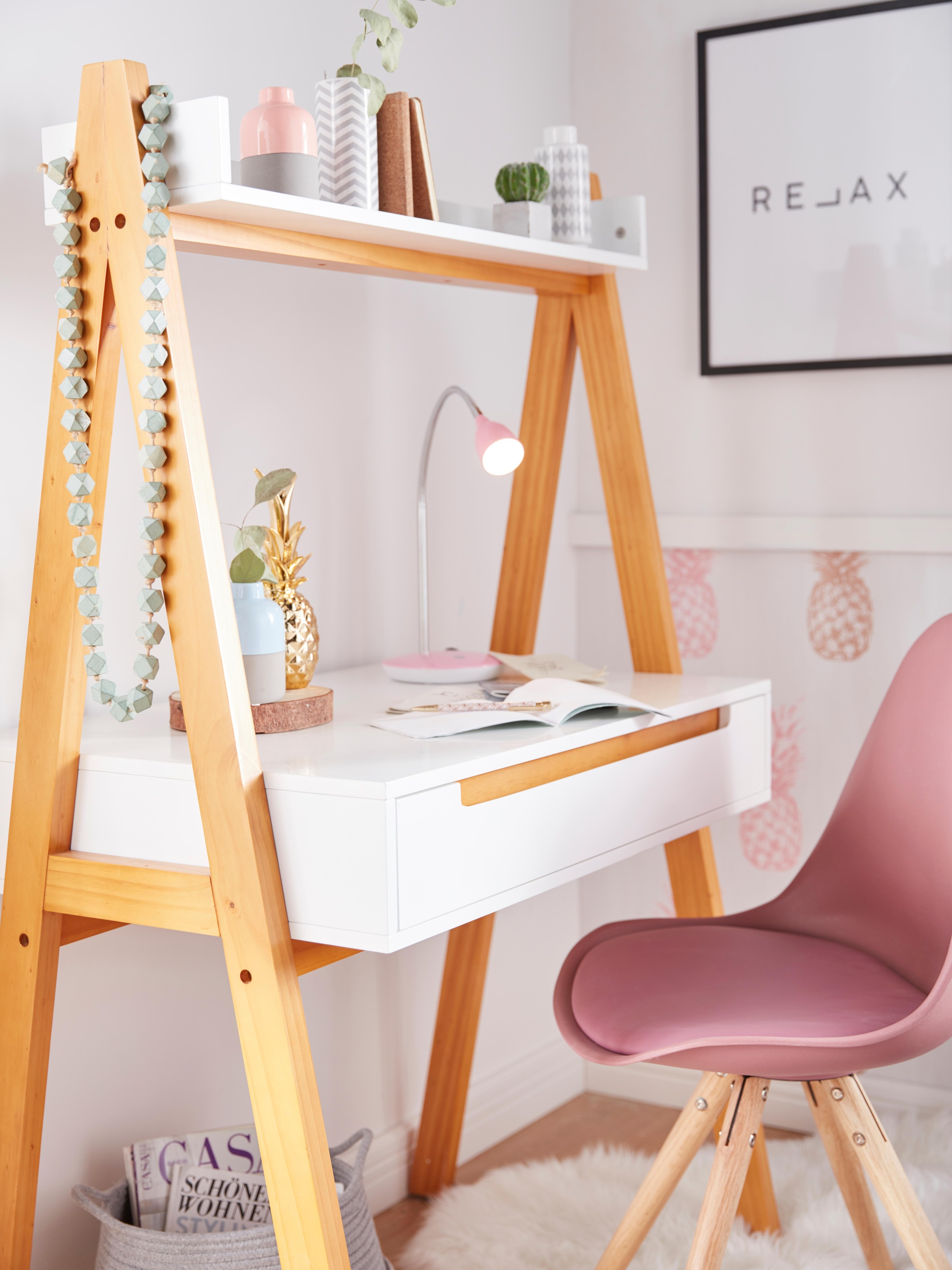 queence Bild »Relax«, Schwarz-Weiß-Schriftzug-Motivationsbilder-Humor, HD Premium Poster-Druck inkl. Holzrahmen