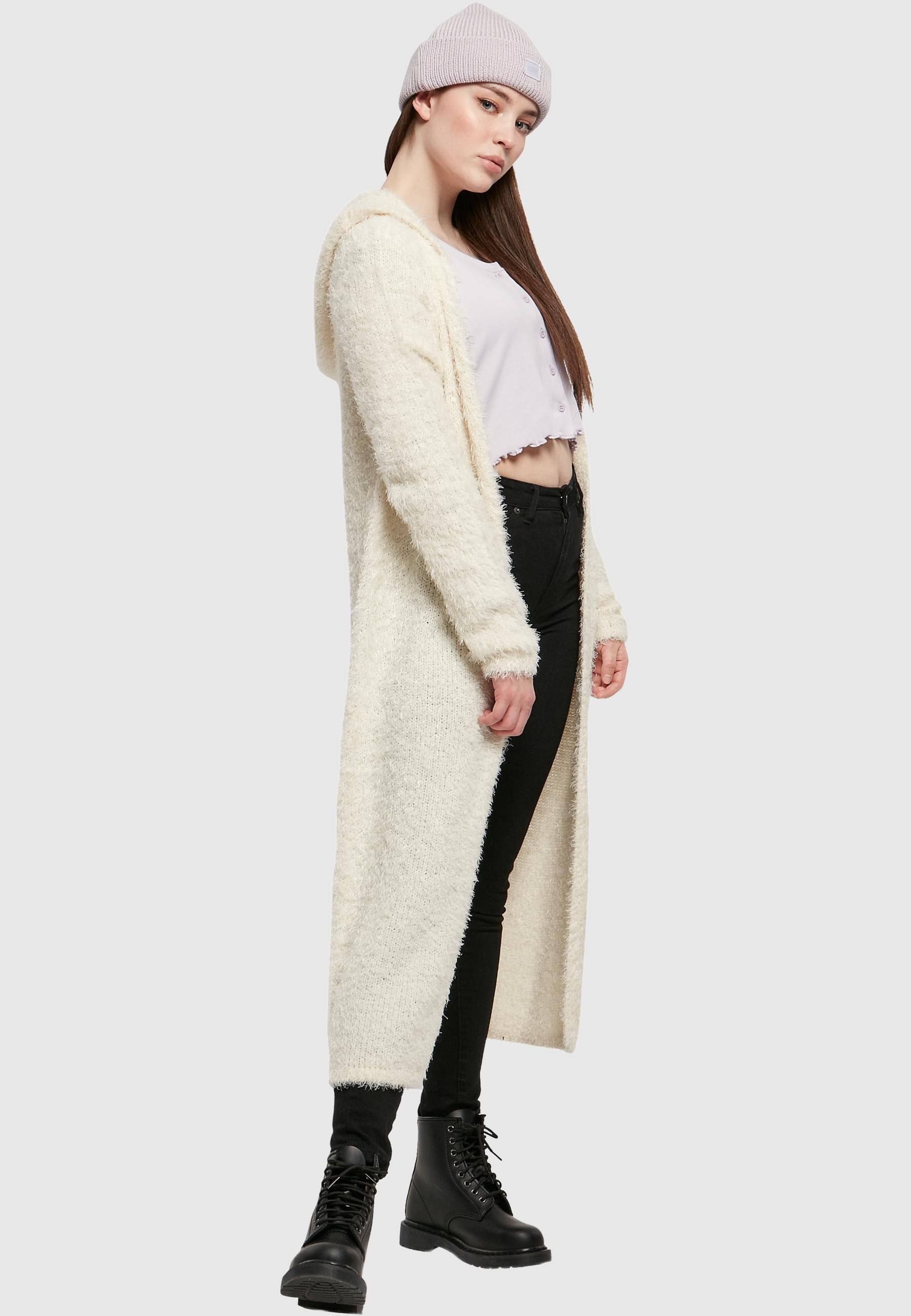 URBAN CLASSICS Strickjacke »Urban Classics Damen Ladies Hooded Feather Cardigan«