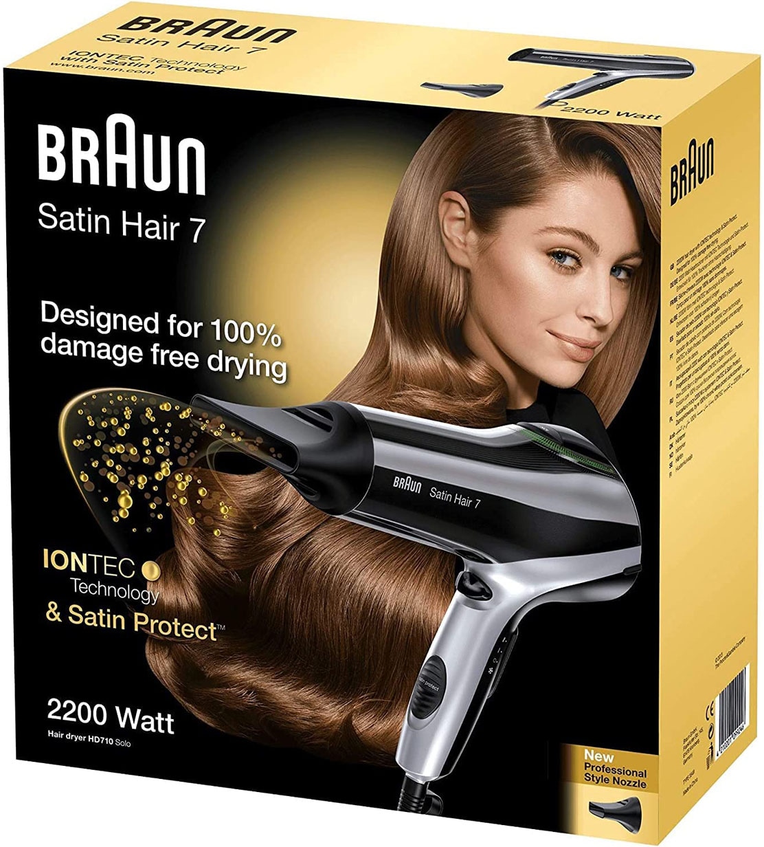 Satin Überhitzung Sale im | BAUR 7 System: Braun W, Satin vor Hair »Braun Iontec«, Protect™ Schutz 100%-igen 2200 Ionic-Haartrockner