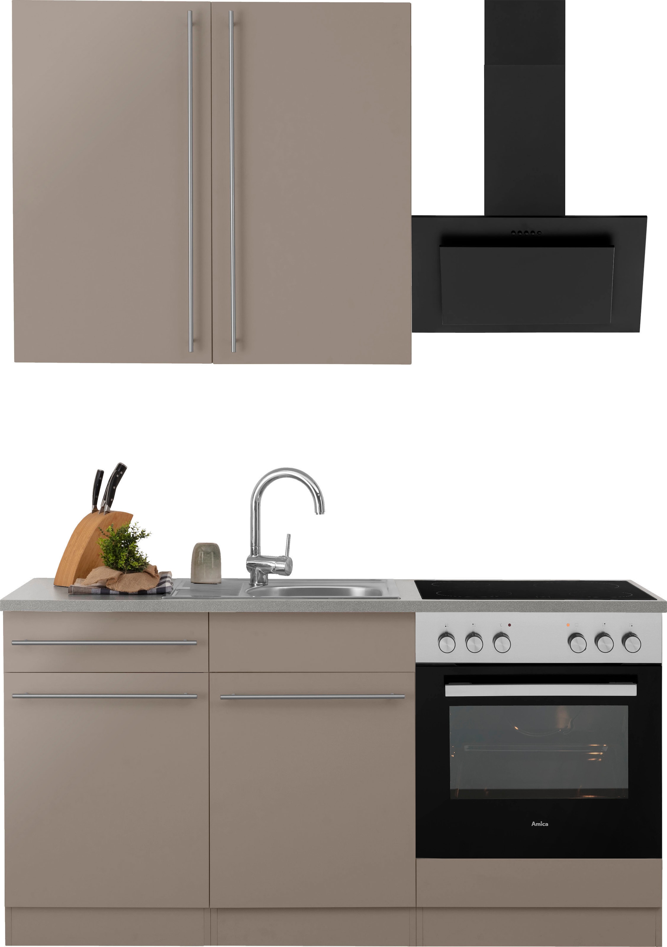 wiho Küchen Pantryküche "Chicago" wahlweise mit E-Geräten, Breite 160 cm
