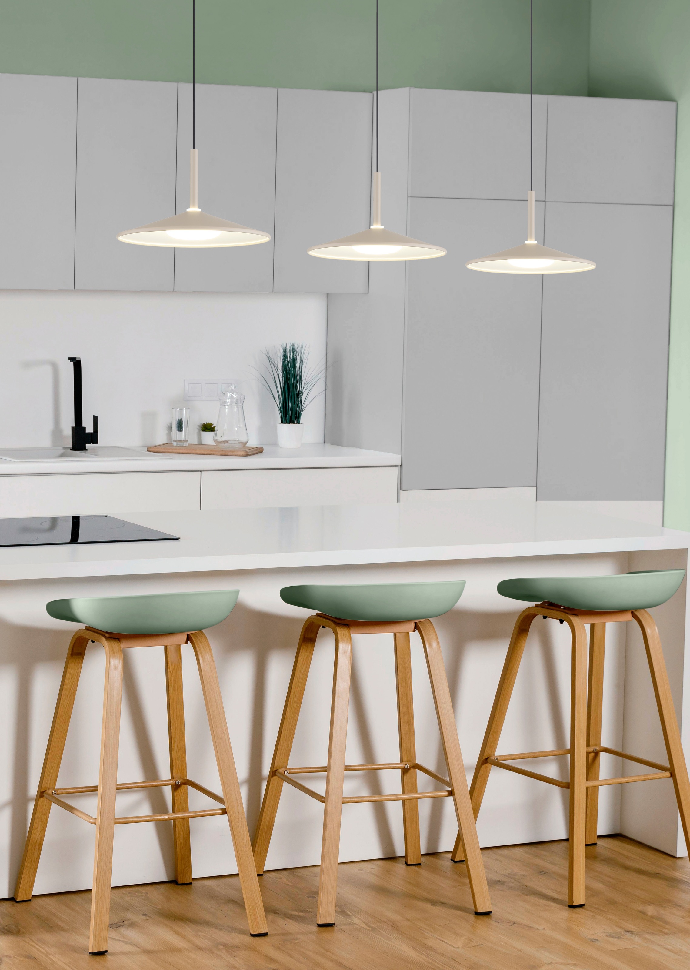 GLOBO LIGHTING Hängeleuchte »LAMPONE« LED-Modul 1 Stk. Warmweiß Hängeleuchte Sand, Opal, Soft-Lift, höhenverstellbar, LED 24W