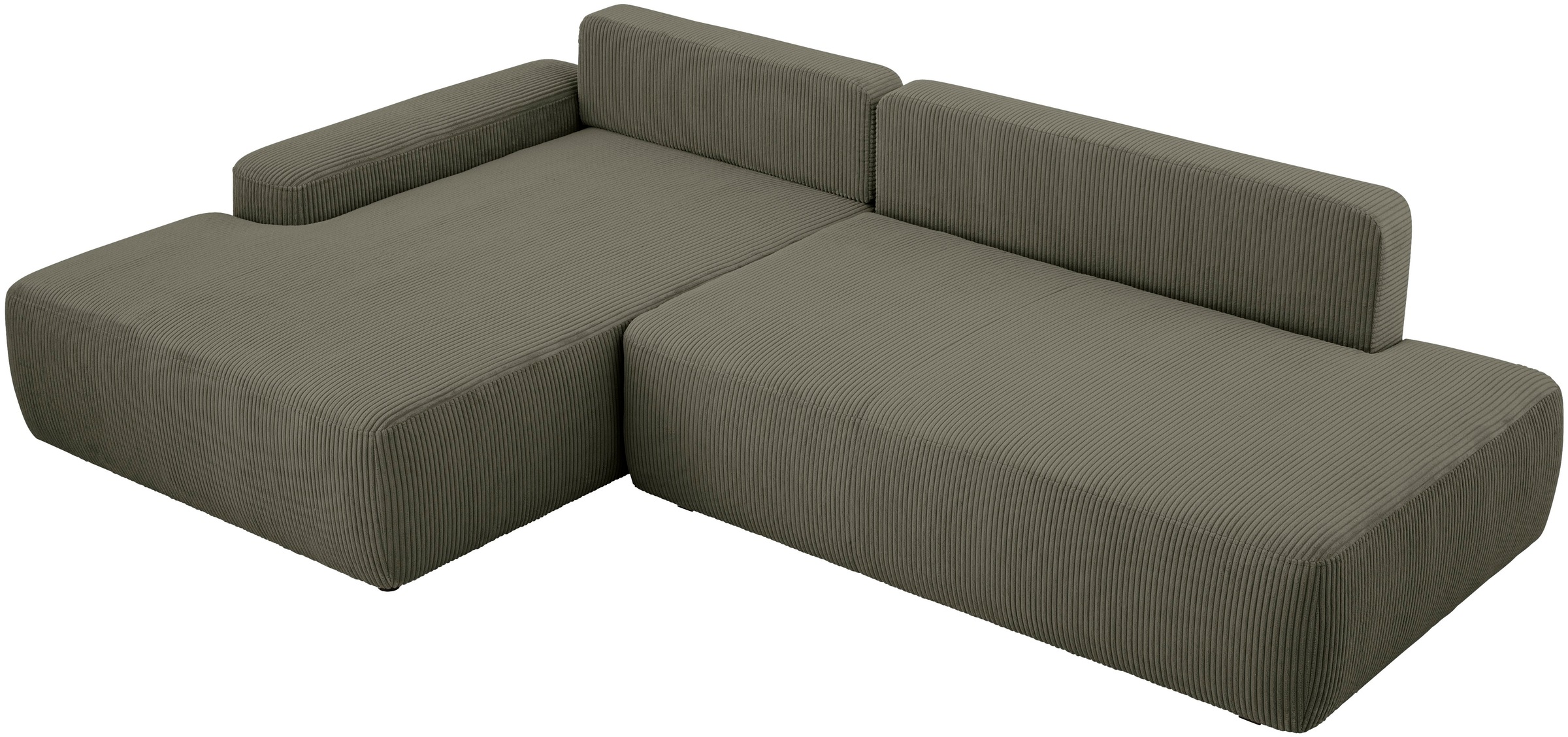 INOSIGN Ecksofa »TORGE, Schlafsofa Cord, Samtvelours u. Strukur fein, Couch in L-Form«, Schlaffunktion und Bettkasten, Liegefläche: 210x125 cm, neues Design