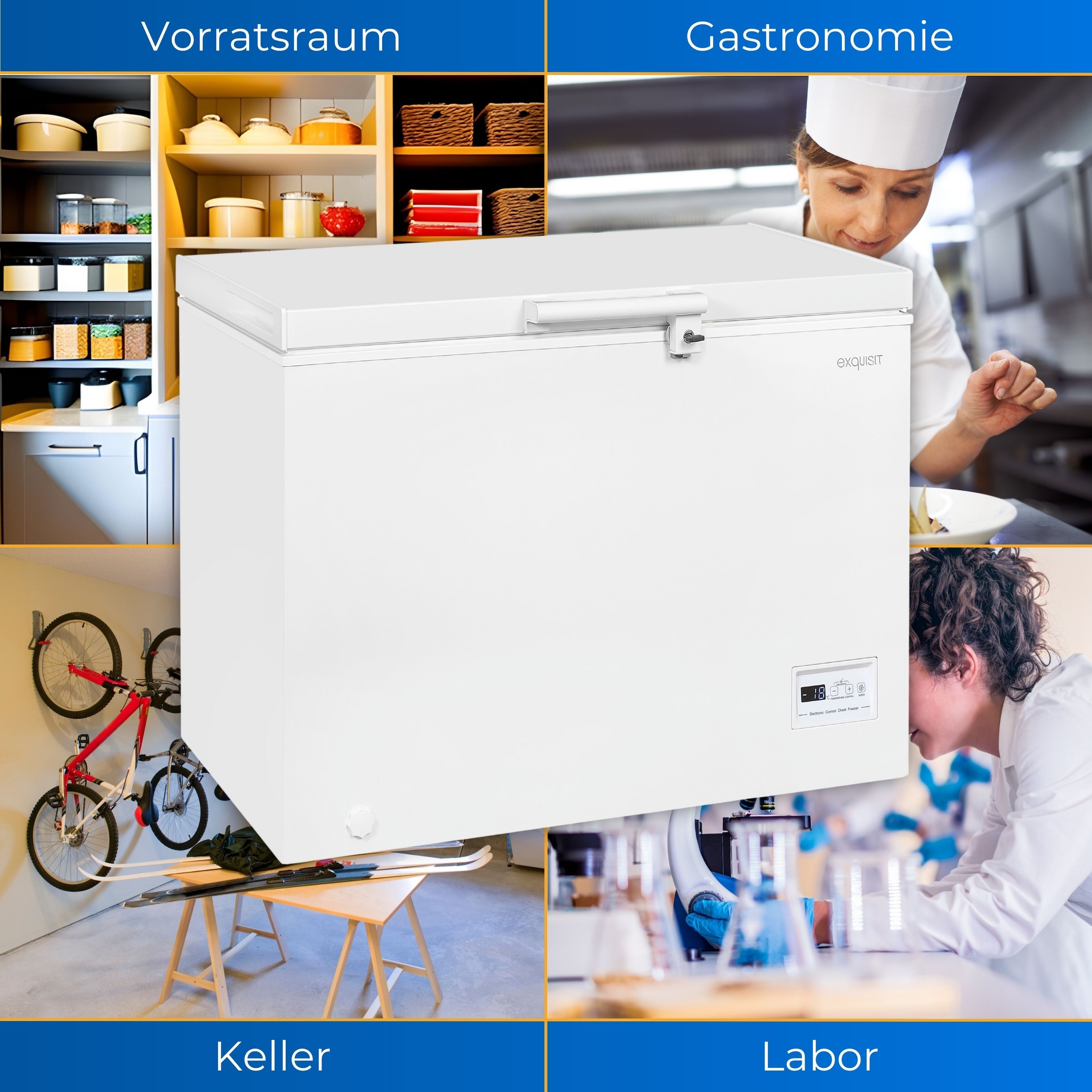 exquisit Gefriertruhe »GT200-HE-040C«, 84,5 cm hoch, 102,6 cm breit, EEK C, 198 L Nutzinhalt, Schnellgefrieren, Kühltruhe 2-in-1 Gerät