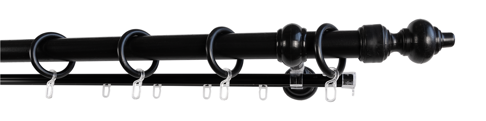 GARESA Gardinenstange "STANDARD" Ø 28 mm 2 läufig-läufig Wunschmaßlänge Vor günstig online kaufen