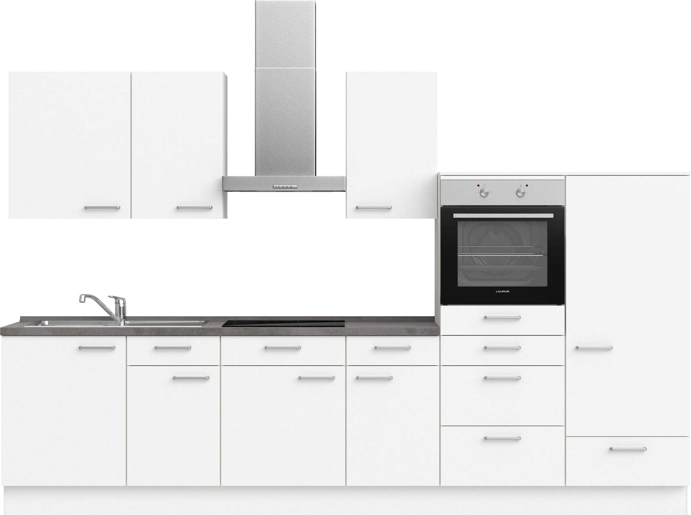 nobilia Küchenzeile ""Touch I", NEU: individuell anpassbar mit gratis Profi-Beratung" vormontiert, Breite 330 cm, Ausrichtung wählbar, wahlw. mit E-Geräten