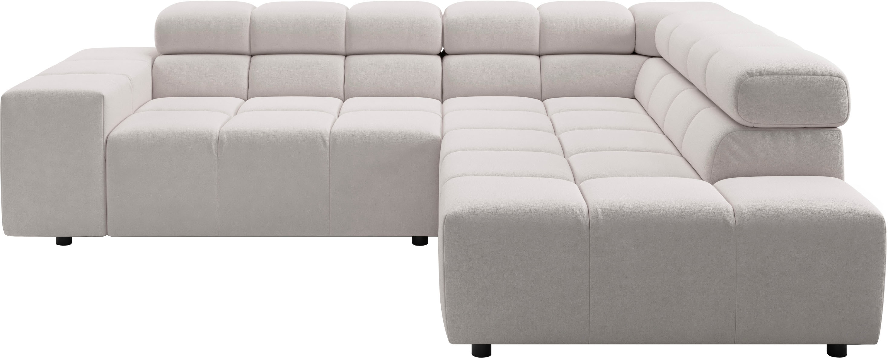 Home affaire Ecksofa "Ancona, Ecksofa, incl. Kopfteilverstellung, Breite 249 cm, L-Form" wahlweise elektrische Sitztiefenverstellung