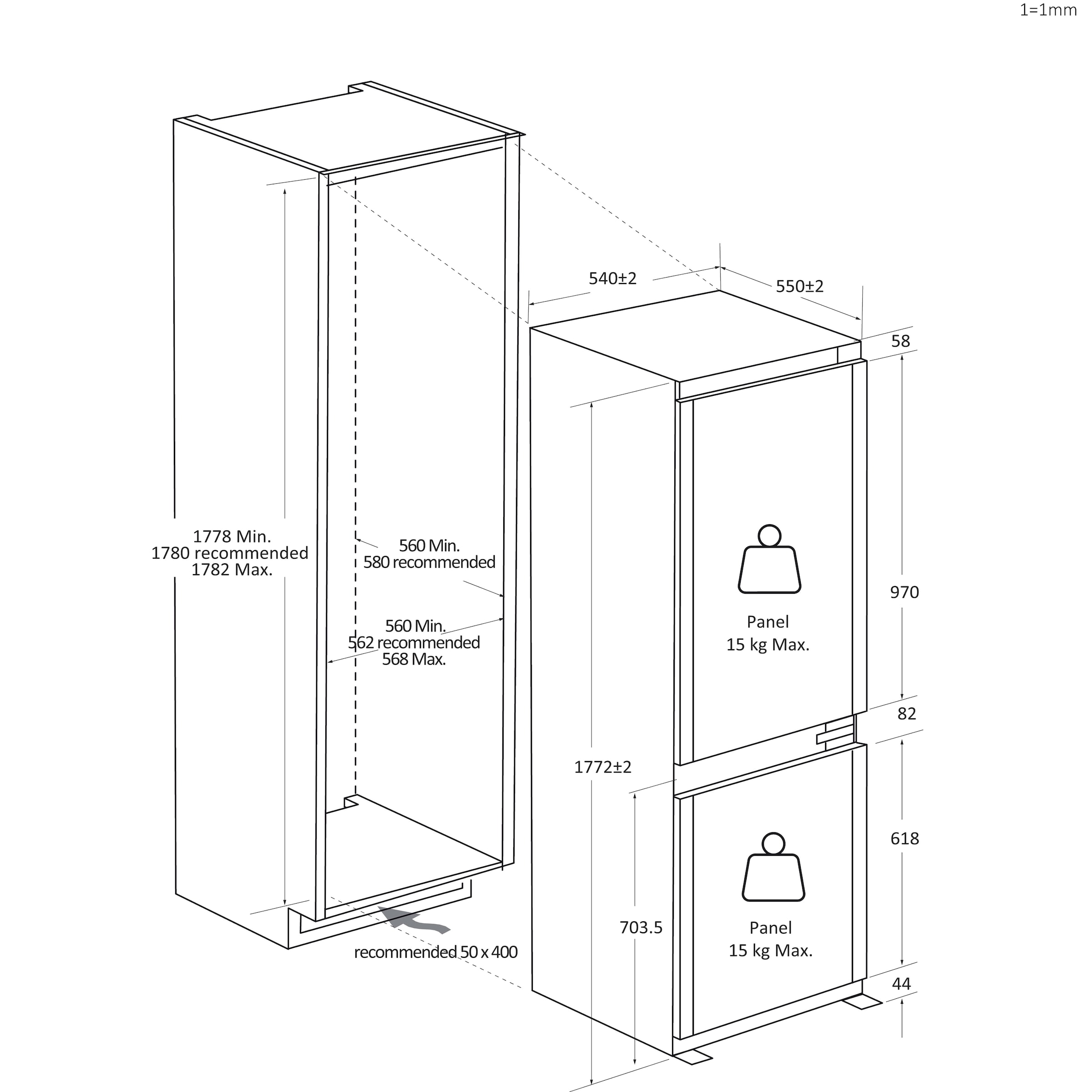 Haier Einbaukühlgefrierkombination »HBQ7518AT« 177,2 cm hoch 54 cm breit Energieeffizienzklasse A & Top-Ausstattung