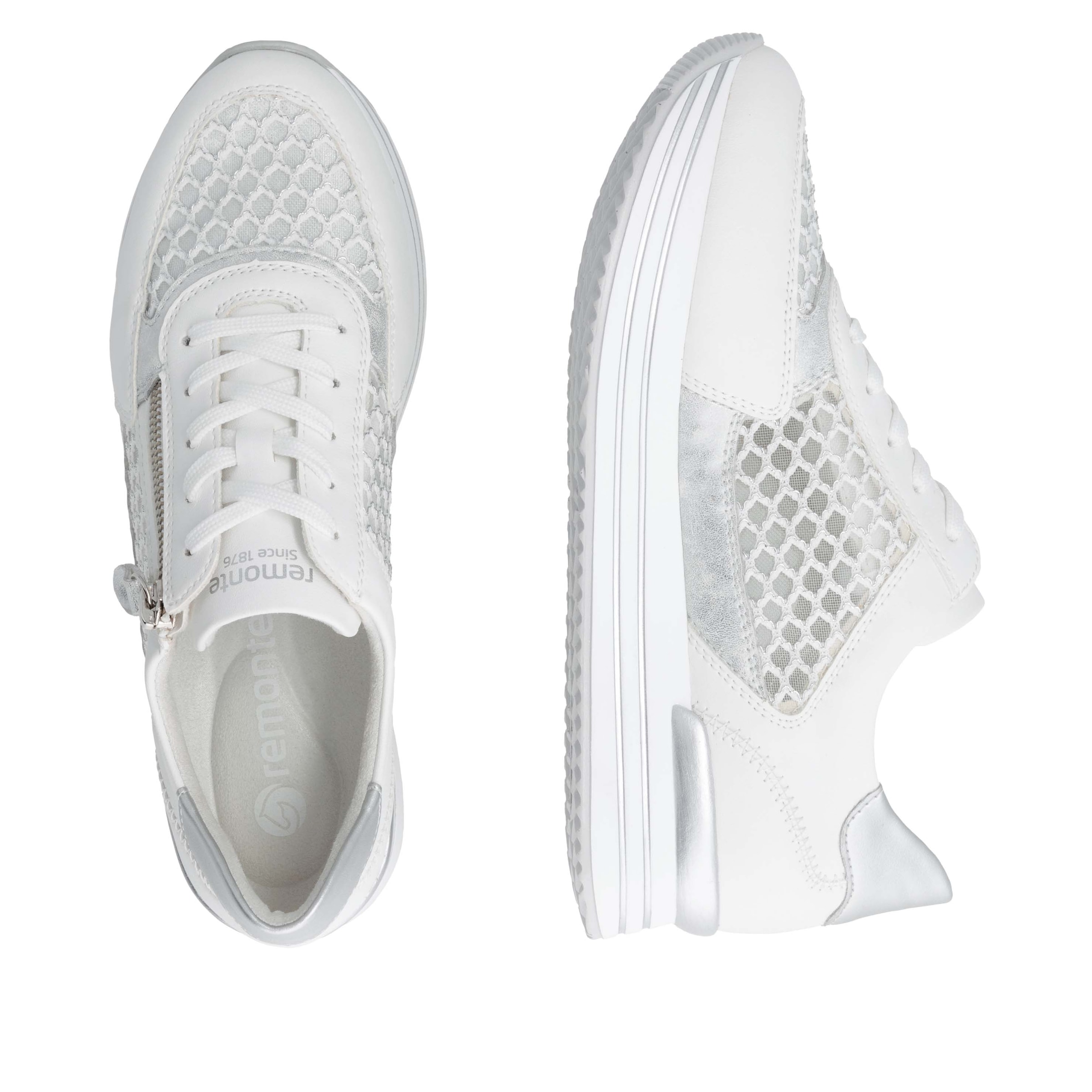 Remonte Plateausneaker, Freiezitschuh, Halbschuh, Schnürschuh, vegan, Kontrastbesatz
