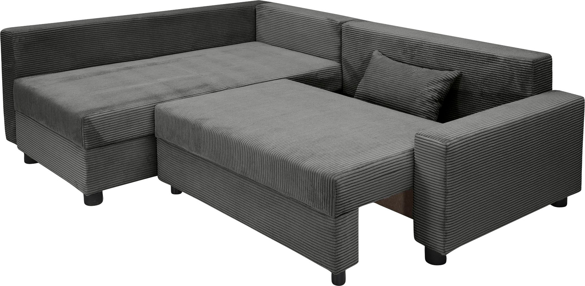 COLLECTION AB Ecksofa »30 Jahre Jubiläums-Modell Parma L-Form«, inkl. Bettfunktion und Bettkasten, in Cord, frei stellbar