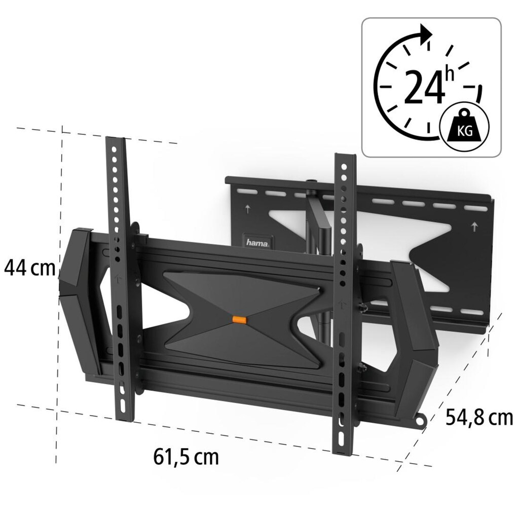 Hama TV-Wandhalterung »FULLMOTION, Wandhalterung, Schwarz, 81-165 cm (32-65"), 43",50",55"«, bis 165 cm Zoll