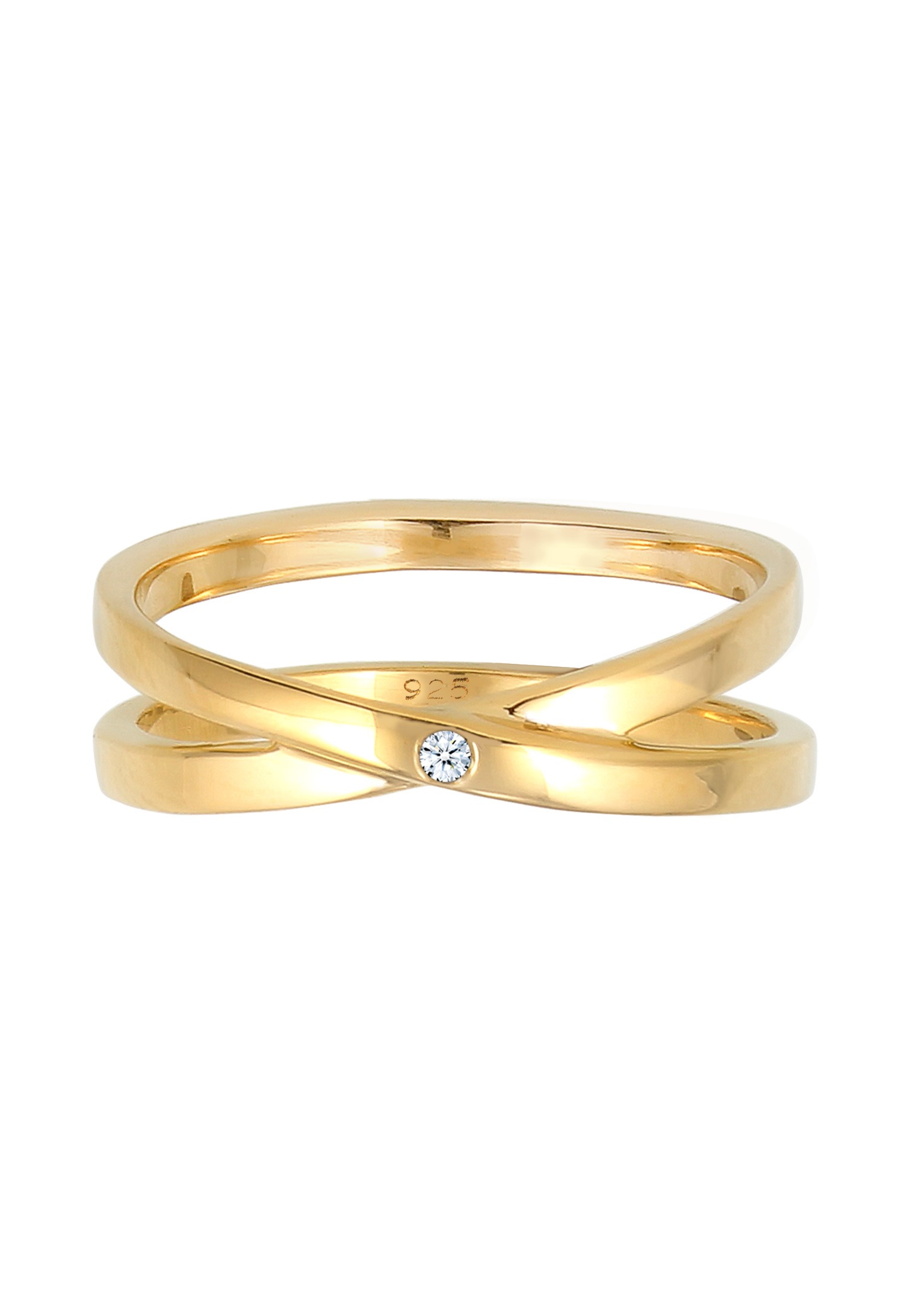 Elli DIAMONDS Diamantring »Wickelring Cross Diamant (0.015 ct.) 925 Silber«
