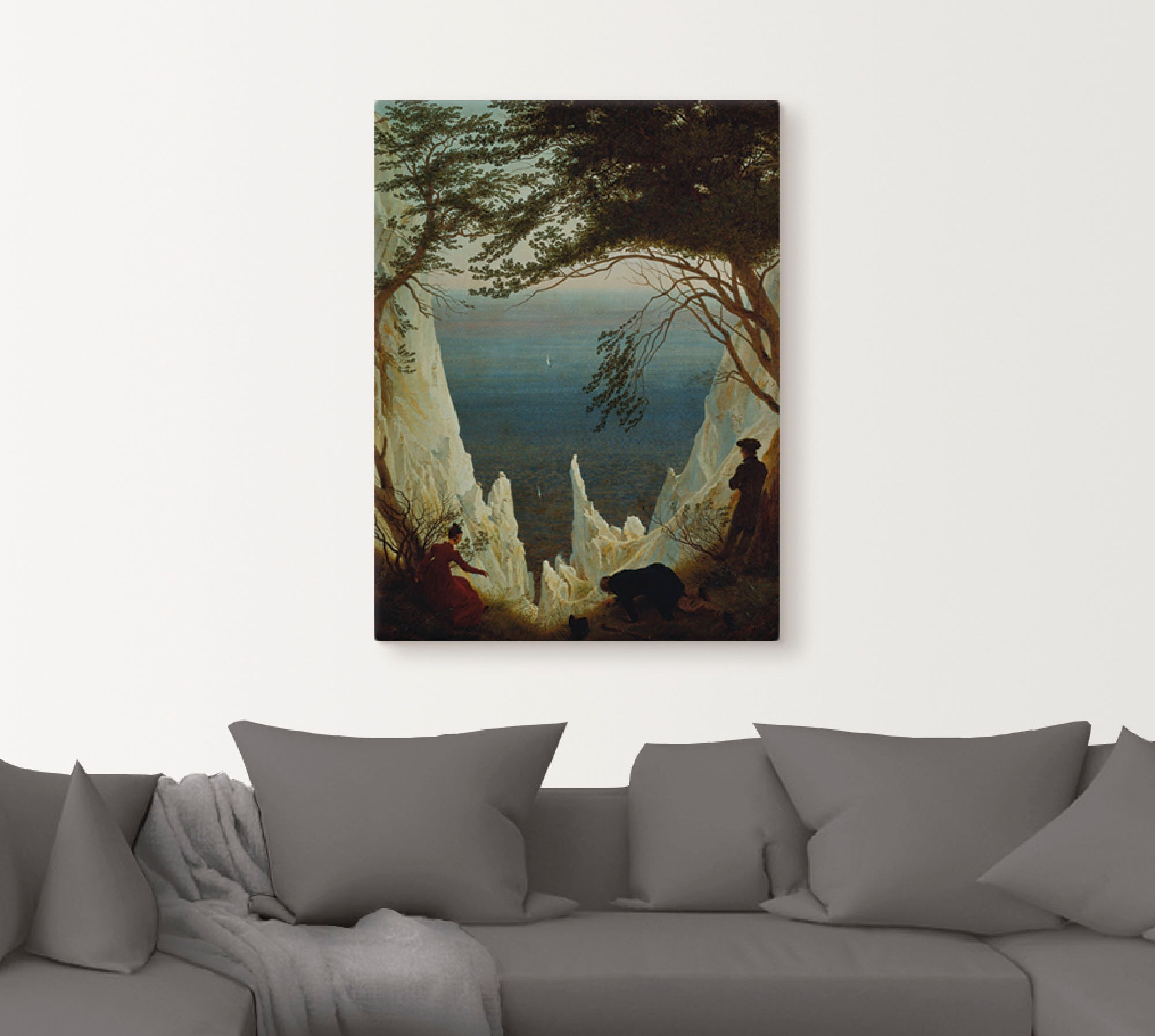 Artland Leinwandbild »Die Kreidefelsen von Rügen. 1818/1819.«, Felsen, (1 St.), auf Keilrahmen gespannt