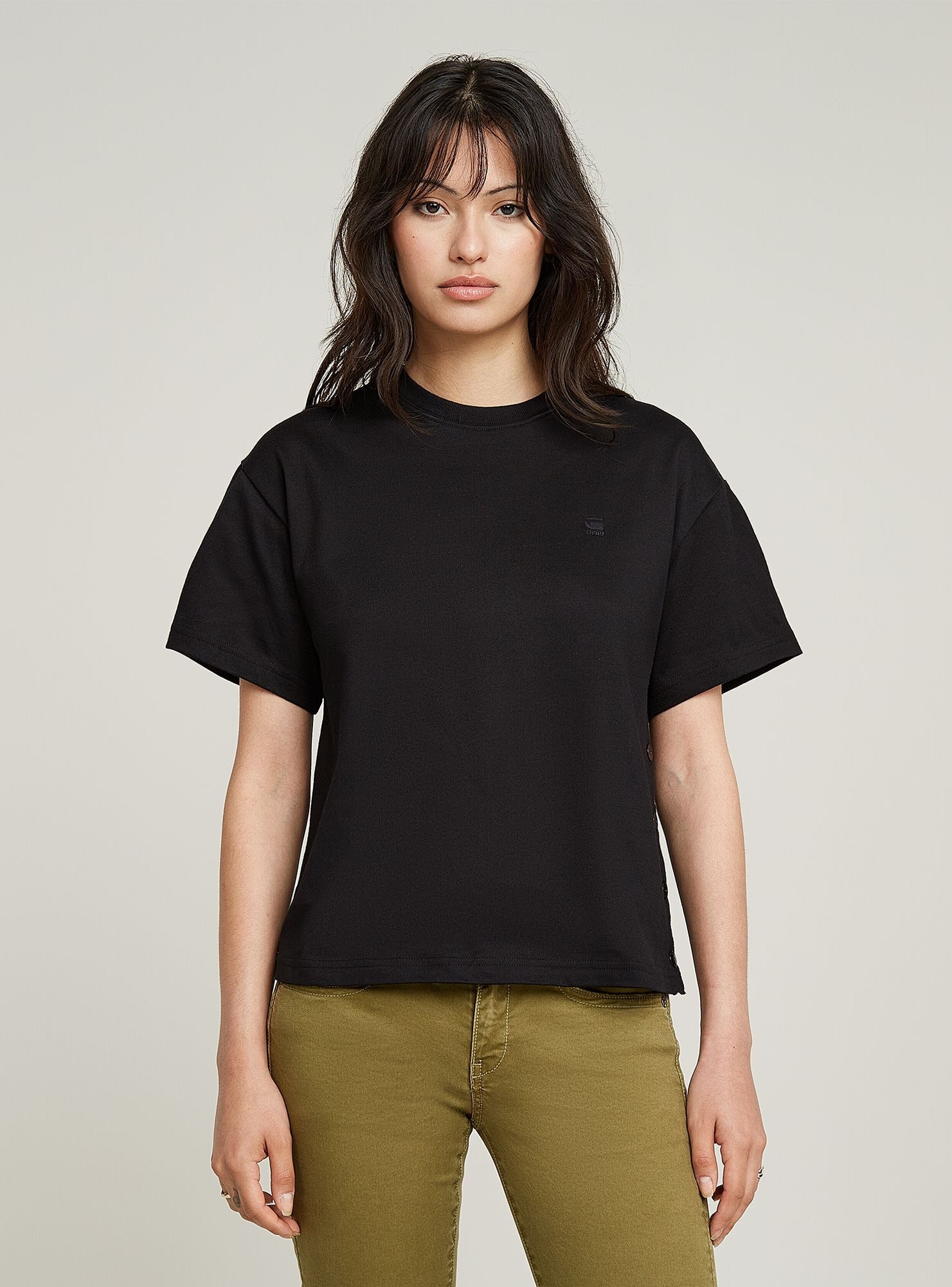 G-STAR T-Shirt "Side Buttons Relaxed Top" günstig online kaufen