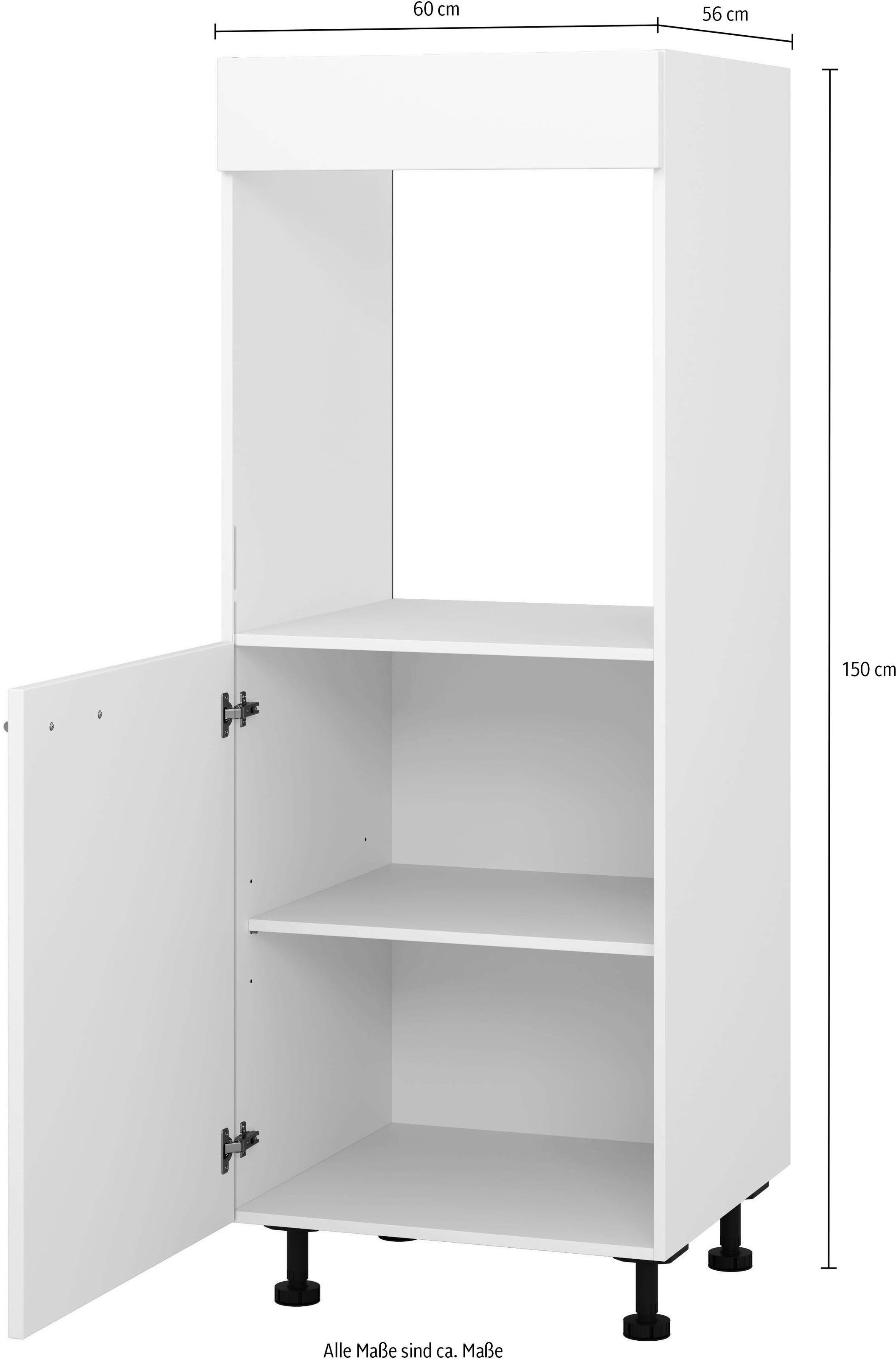 KOCHSTATION Backofenumbauschrank »"KS-Scafa", wahlweise Türschlag rechts oder links«, Breite/Höhe: 60/150 cm, mit einem Einlegeboden