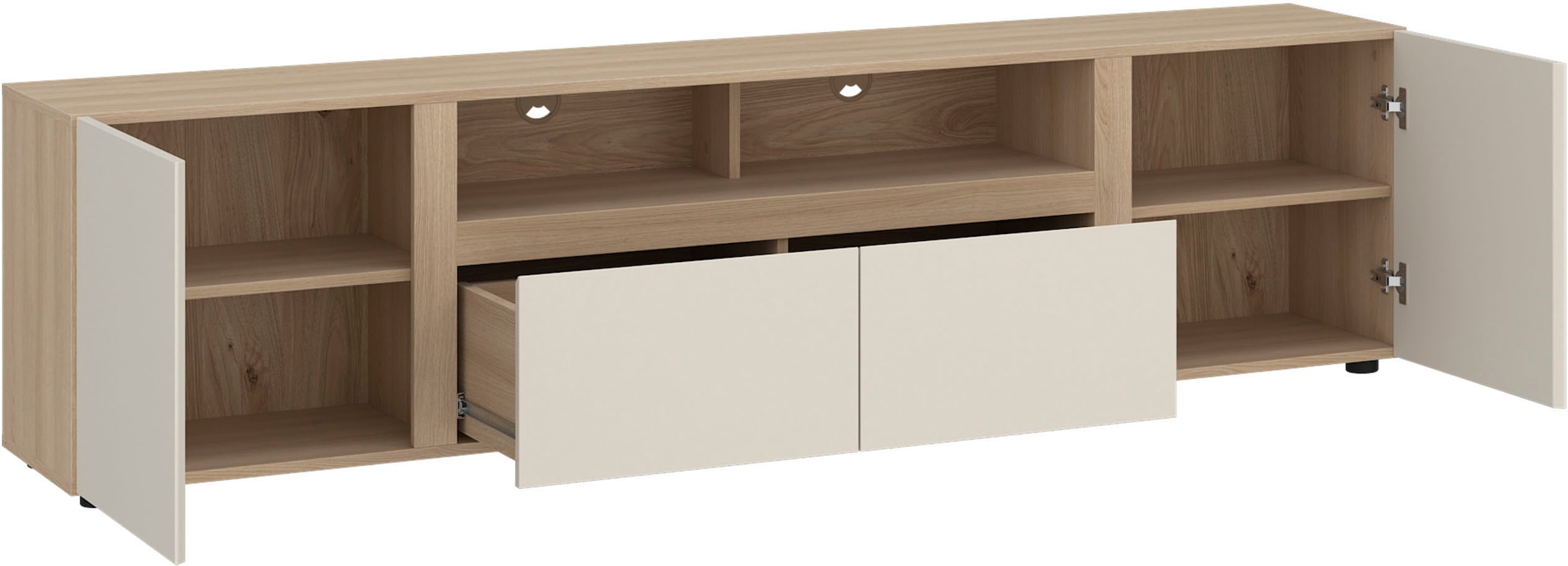 Home affaire Lowboard »TAVERA« Lowboard Breite 201 cm, modern, grifflos, viel Stauraum