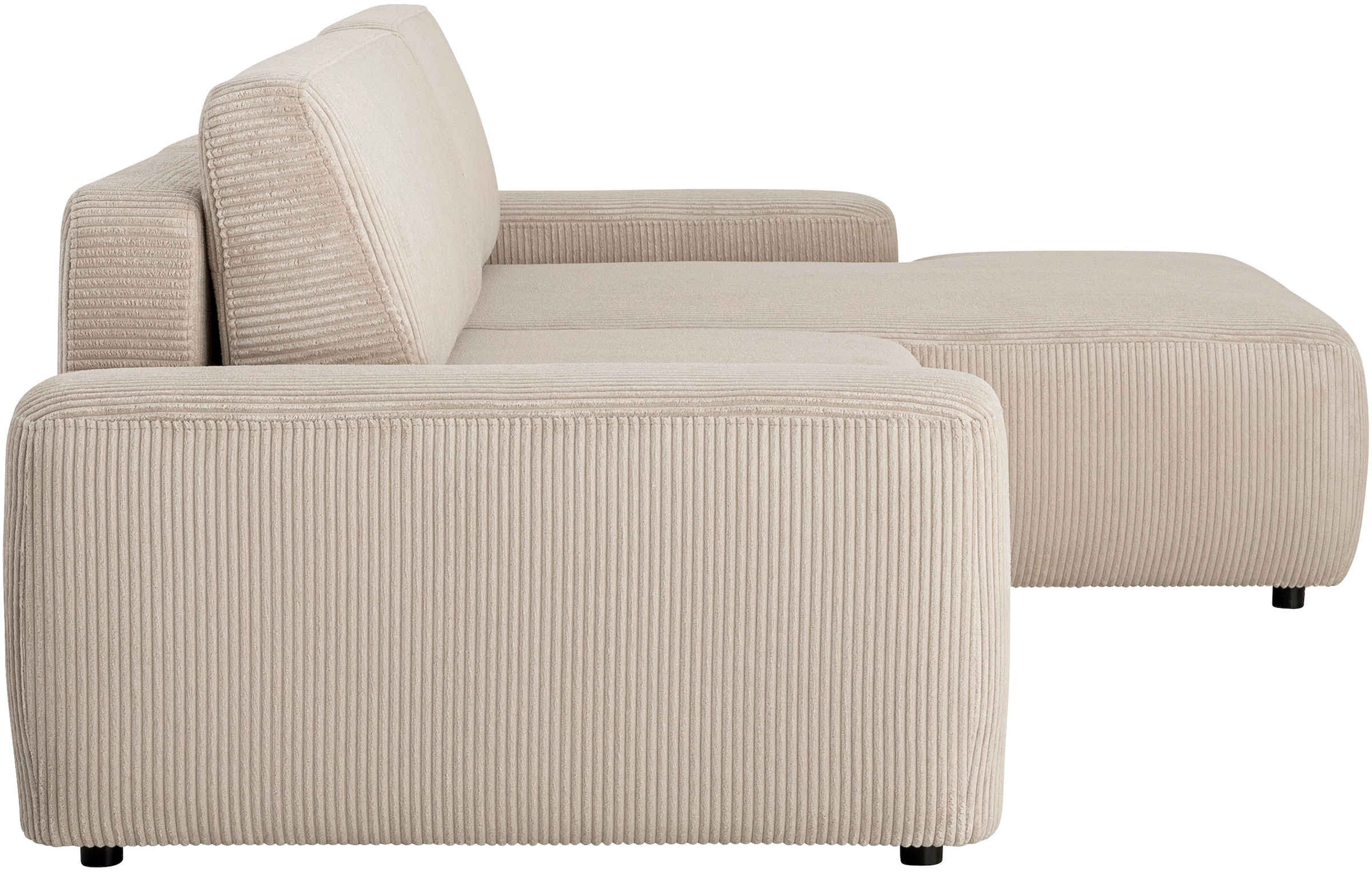 Home affaire Ecksofa »TORGE (264cm), Schlafsofa in Cord, Samtvelours o Struktur fein, L-Form« Schlaffunktion, Bettkasten, Liegefläche: 125/210 cm