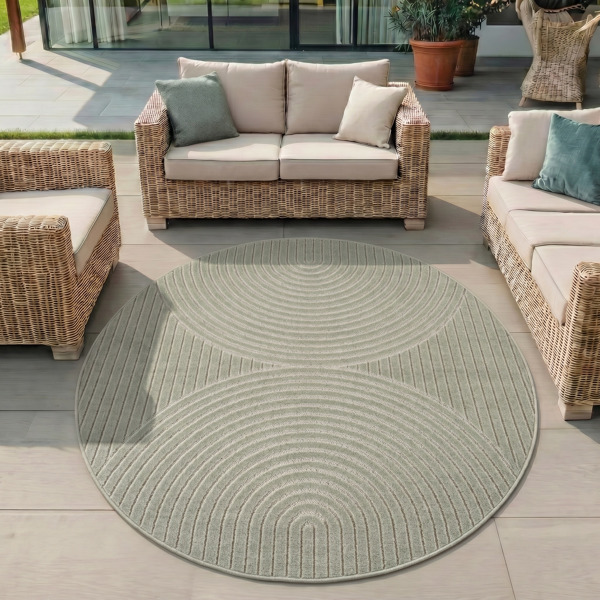 Ayyildiz Teppiche »NOVA 1201  , auch als Läufer und Rund« rund 8 mm Höhe Material aus schmutzabweisendem Polypropylen, In-/Outdoor geeignet