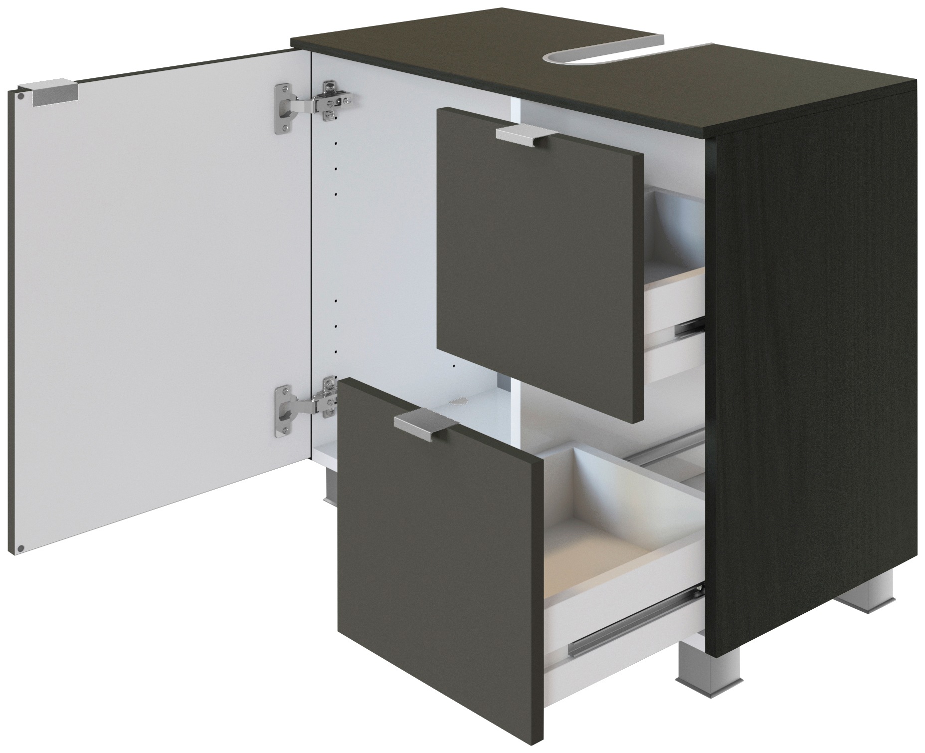 Thumbnail - welltime Waschbeckenunterschrank "Bauska" 70 cm breit, mit 2 Auszügen