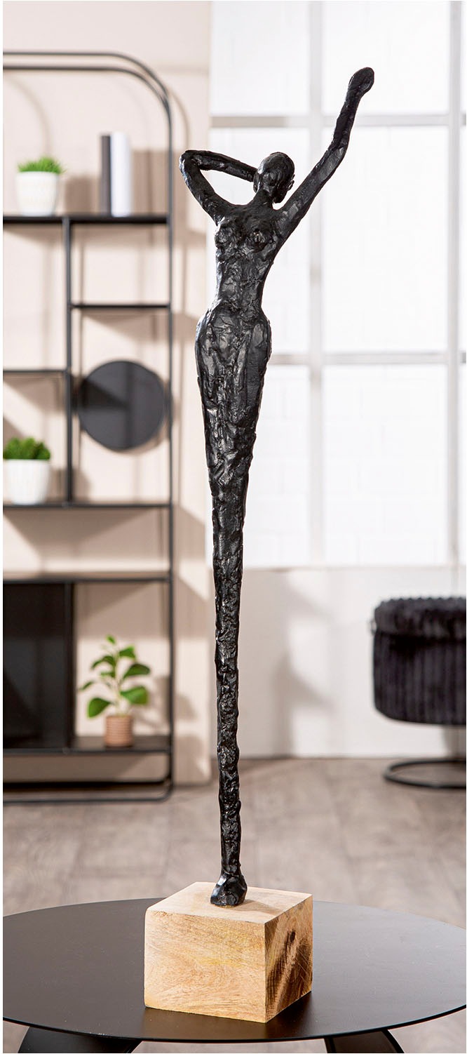 GILDE Dekofigur "Skulptur Alive naturfarben; schwarz H. 77 cm" günstig online kaufen