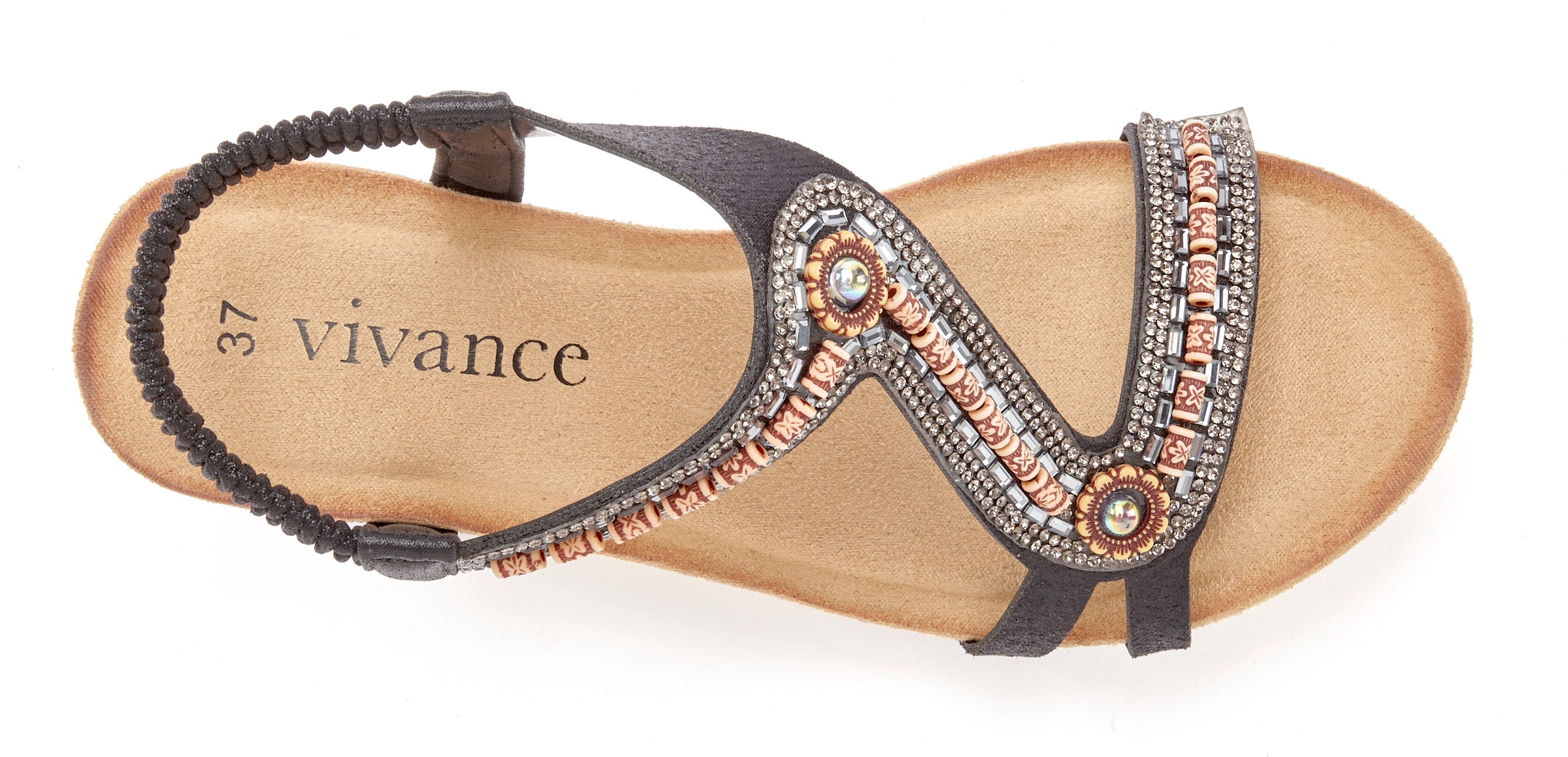 Thumbnail - Vivance Sandalette "Sommerschuh" Sandale, Sommerschuh mit Glitzerdetails und elastischem Riemchen VEGAN