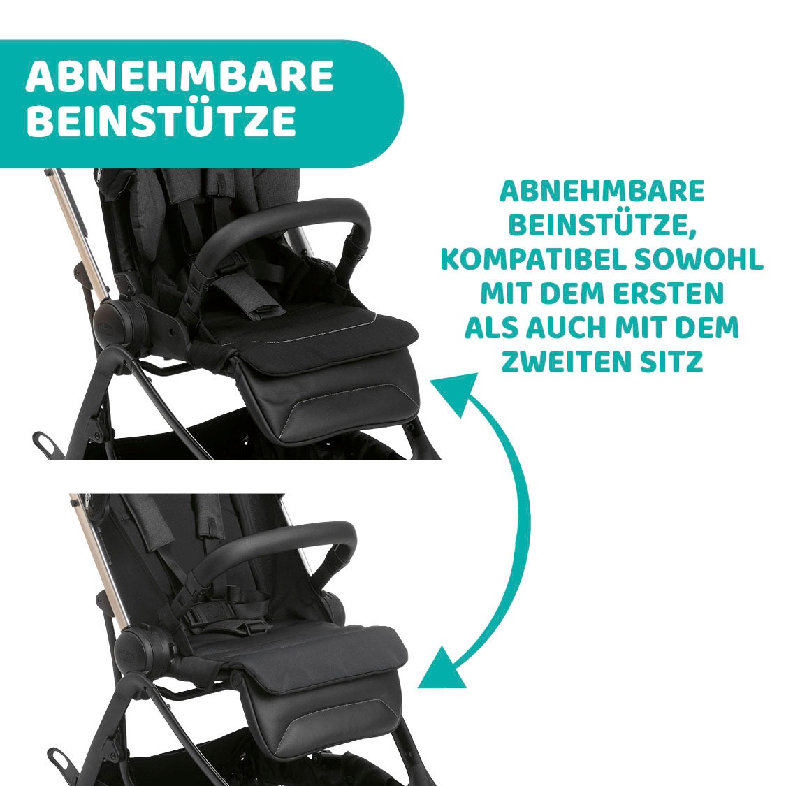 Chicco Kombi-Kinderwagen »Kinderwagen One4ever, pirate black«, mit zwei Sitzen