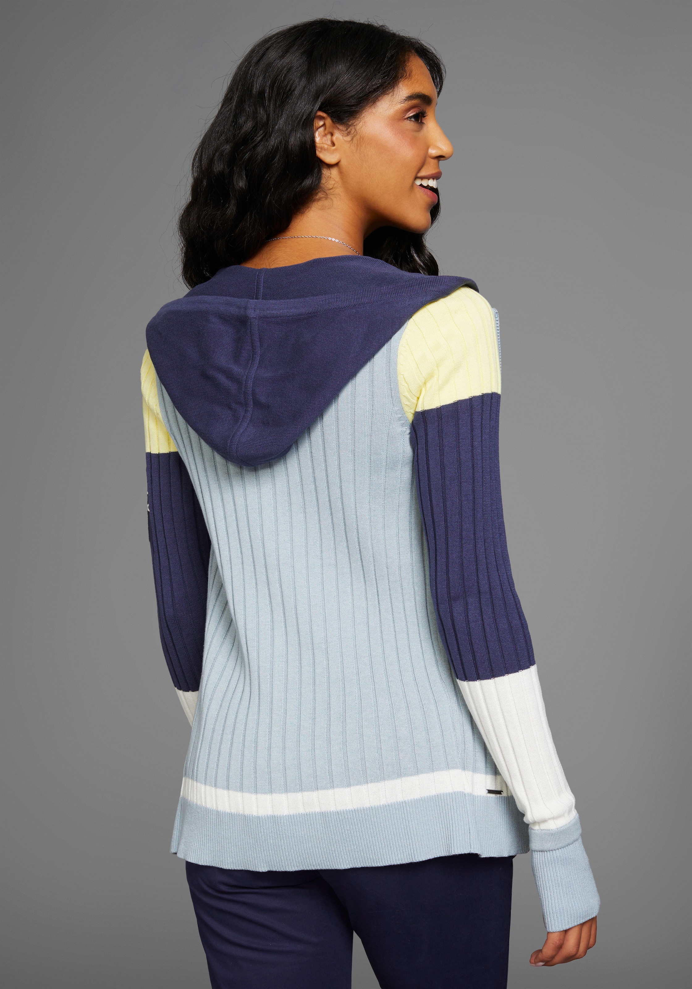 KangaROOS Kapuzenstrickjacke, mit Colorblock