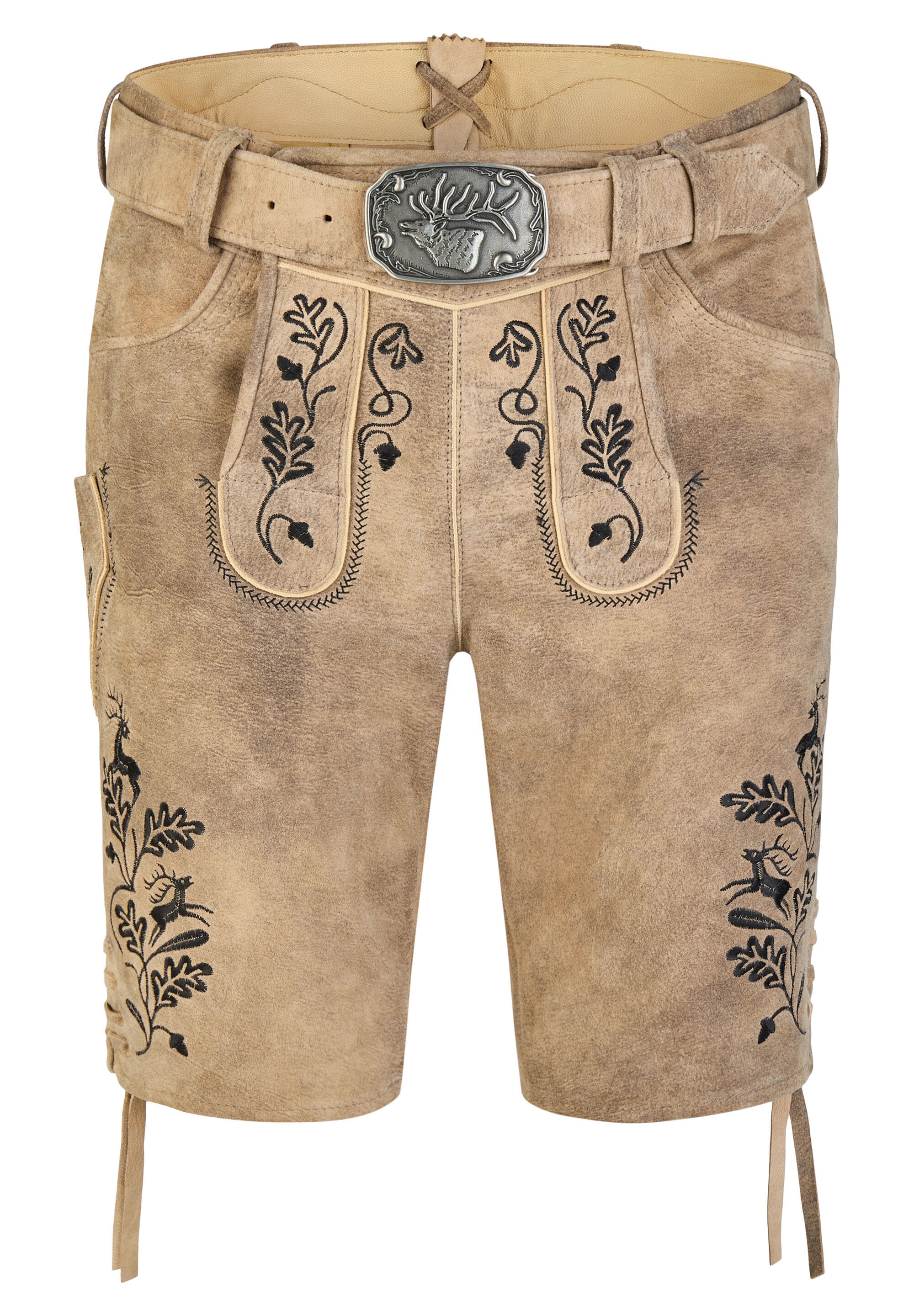 Spieth & Wensky Lederhose "Hofmeister" mit Stickerei am Beinabschluss