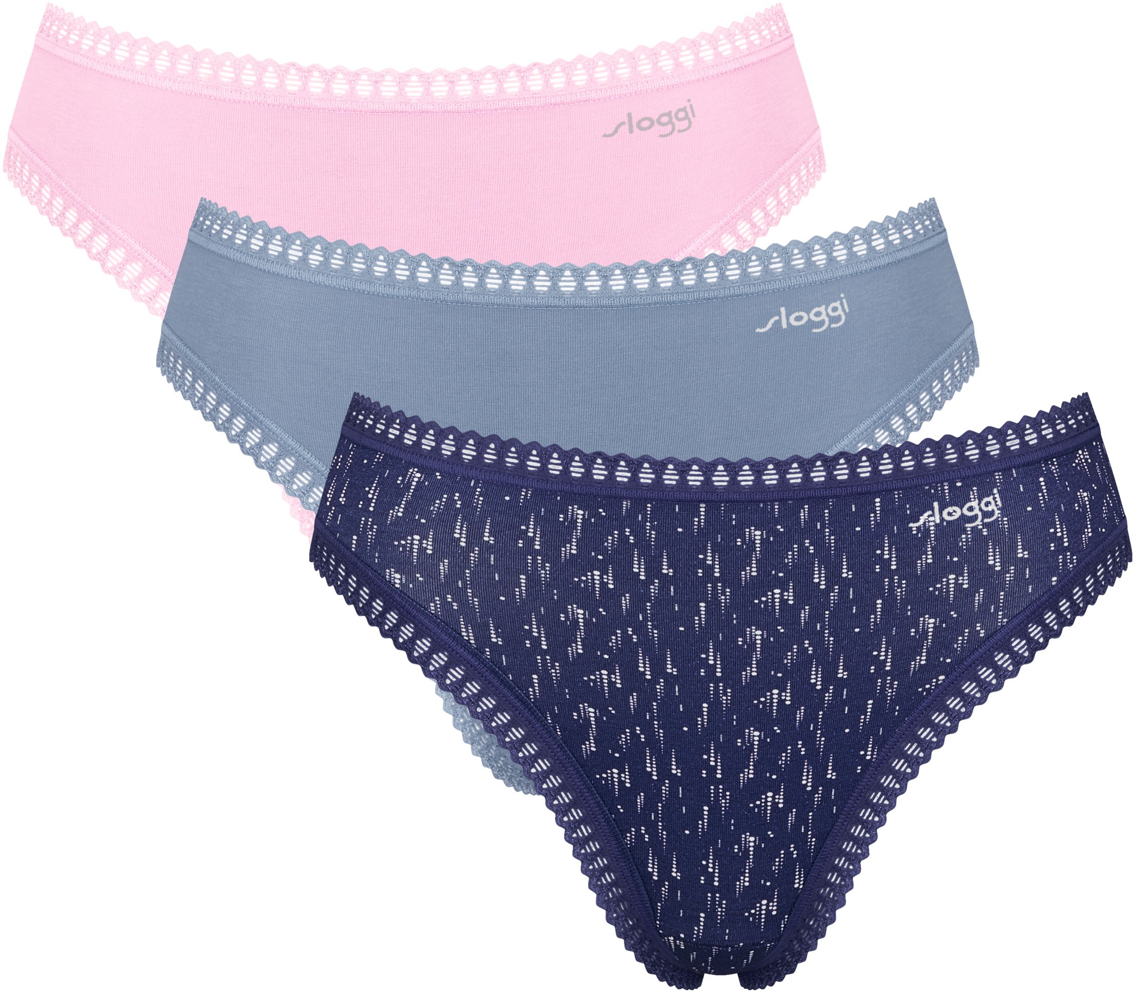 sloggi Tai-Slip "GO Crush" 3er Pack, hoher Beinausschnitt, Spitze, feminin, günstig online kaufen