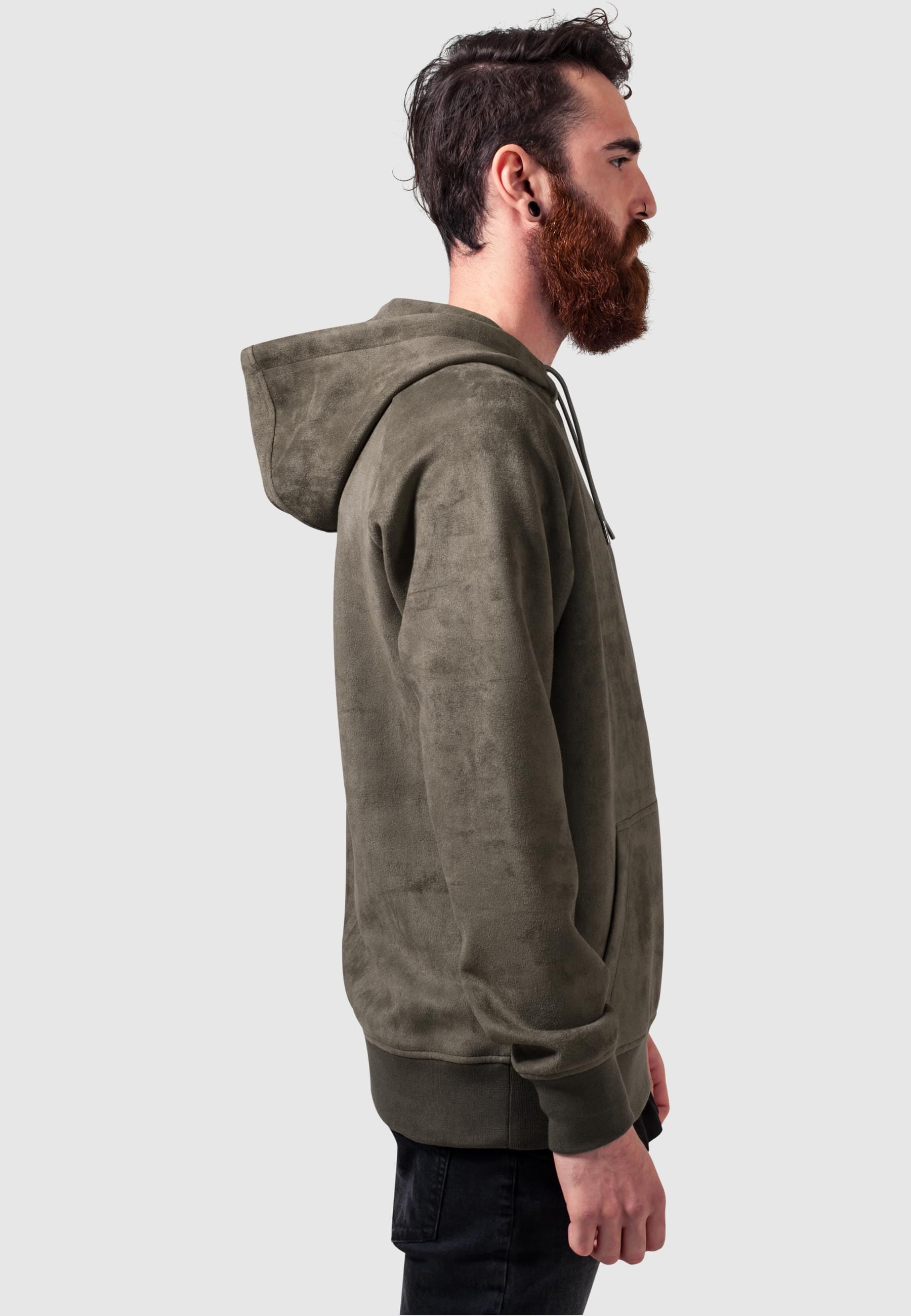 URBAN CLASSICS Sweatshirt »Urban Classics Herren Imitation Suede Hoody«, (1 tlg.)