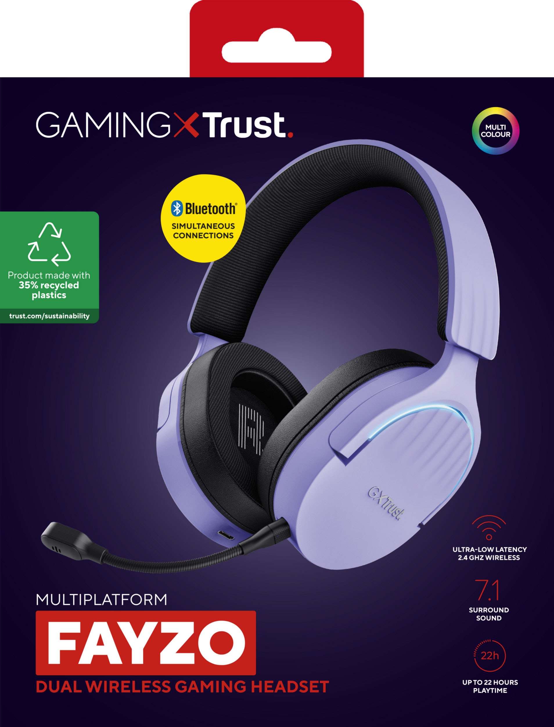 Trust Gaming-Headset »GXT491 Fayzo«, A2DP Bluetooth, Mikrofon abnehmbar-Noise-Cancelling