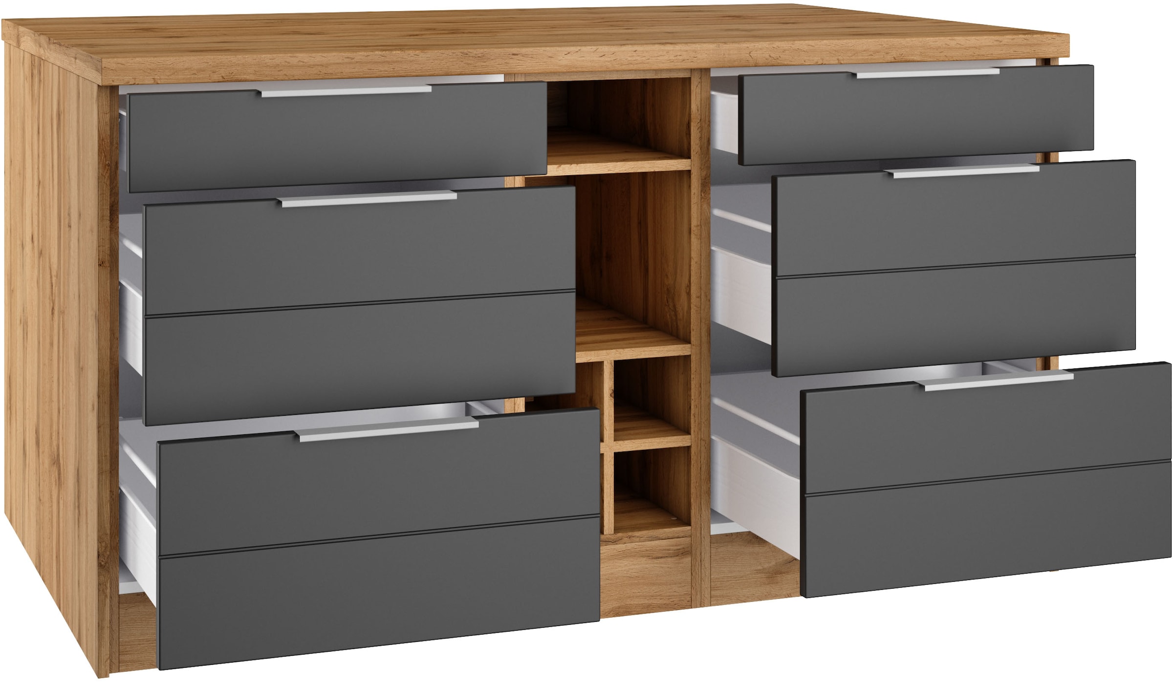 KOCHSTATION Kücheninsel »KS-Luhe, Breite 153 cm, mit Flaschenregal«, MDF-Fronten, Arbeitsplatte 38mm stark