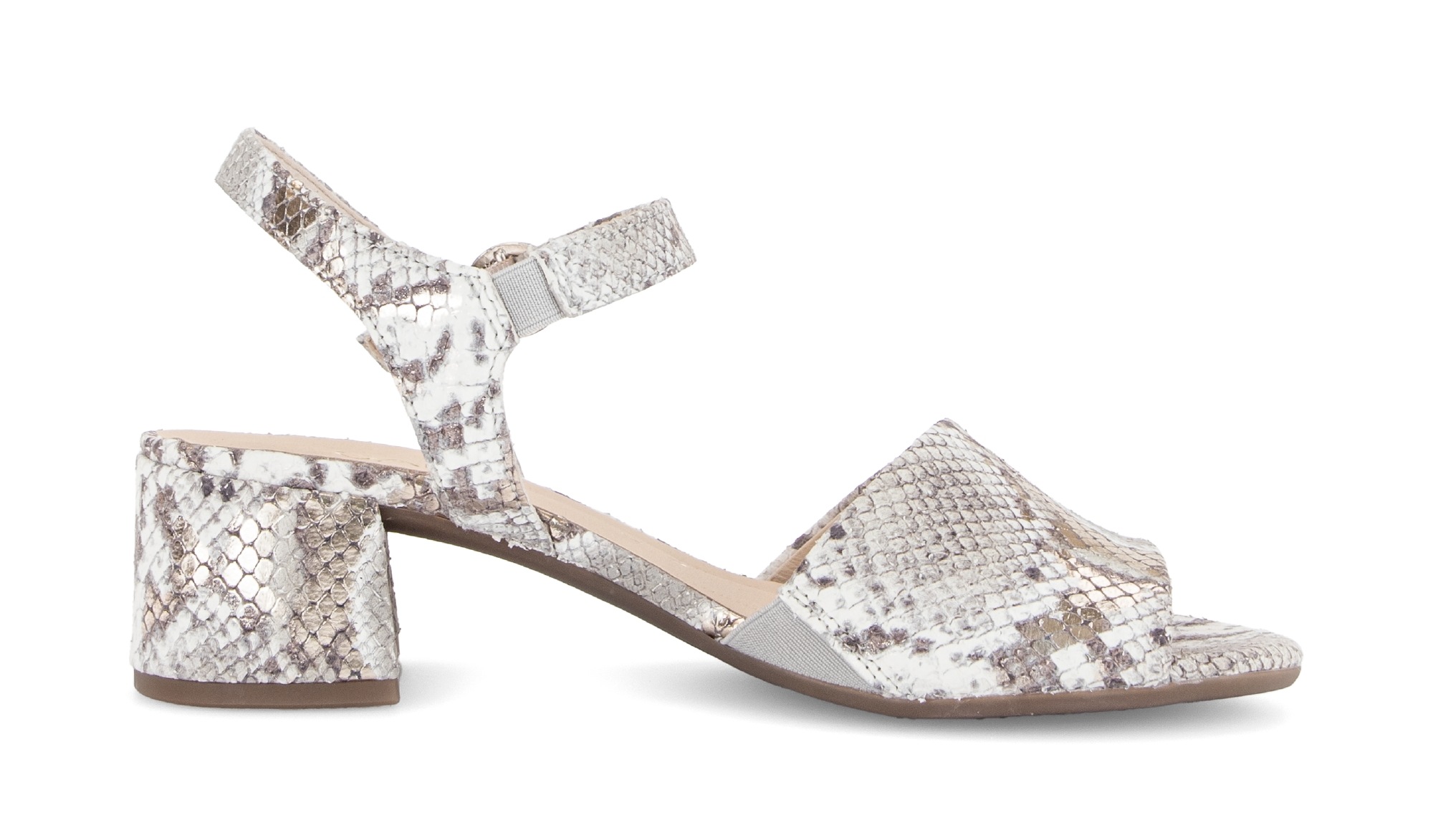 Gabor Sandalette »Tunis«  Blockabsatz, Sommerschuh in Schlangenoptik, Weite G (= weit)