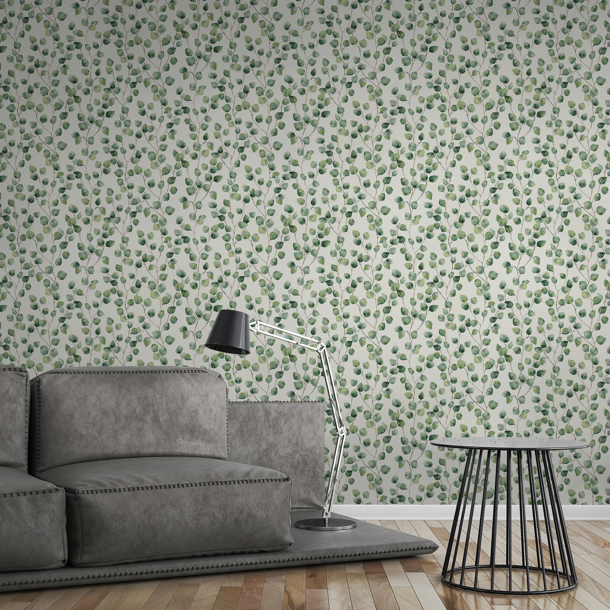 A.S. Création Vliestapete »Greenery mit Blätter Motiv«, floral-botanisch-Wald, Tapete Blumen Tapeten Wohnzimmer Schlafzimmer Küche Flur Design Optik