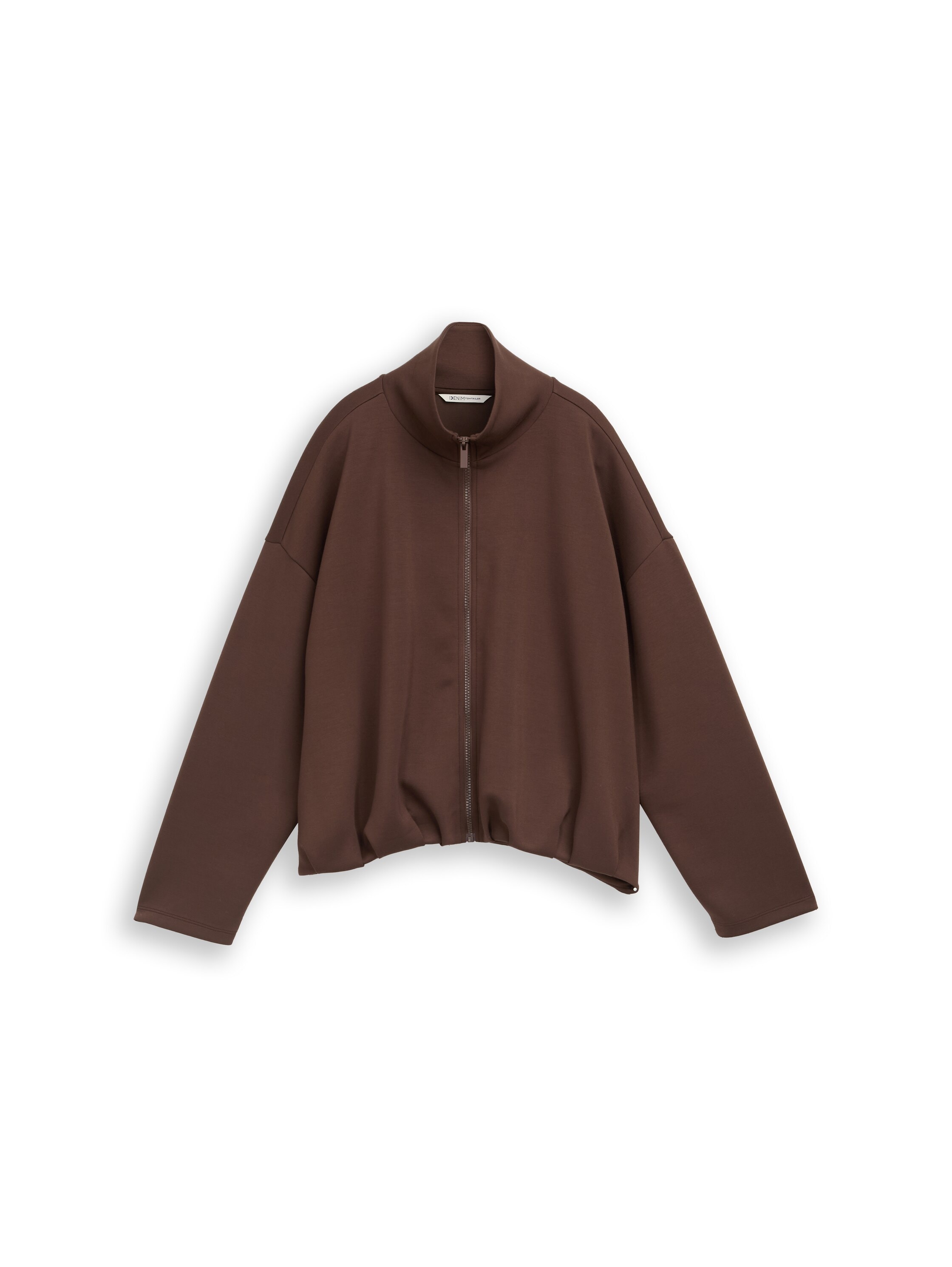 TOM TAILOR Denim Sweatjacke mit Reißvershcluss und Stehkragen / Viskose-Stretch