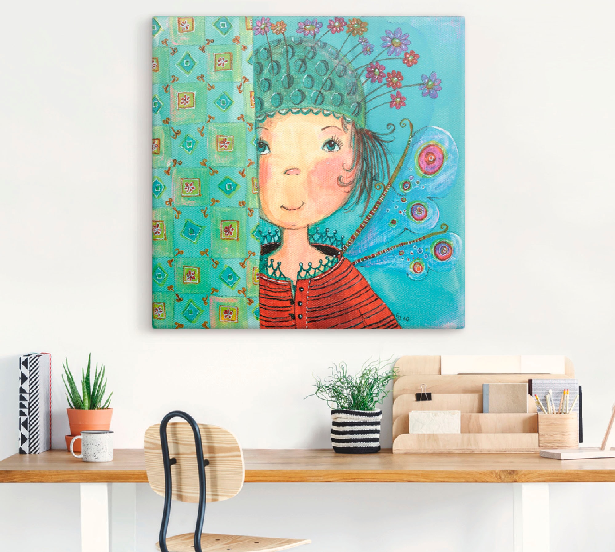 Artland Wandbild »Engelchen versteckt sich«, Kinder, (1 St.), als Leinwandbild, Poster in verschied. Größen
