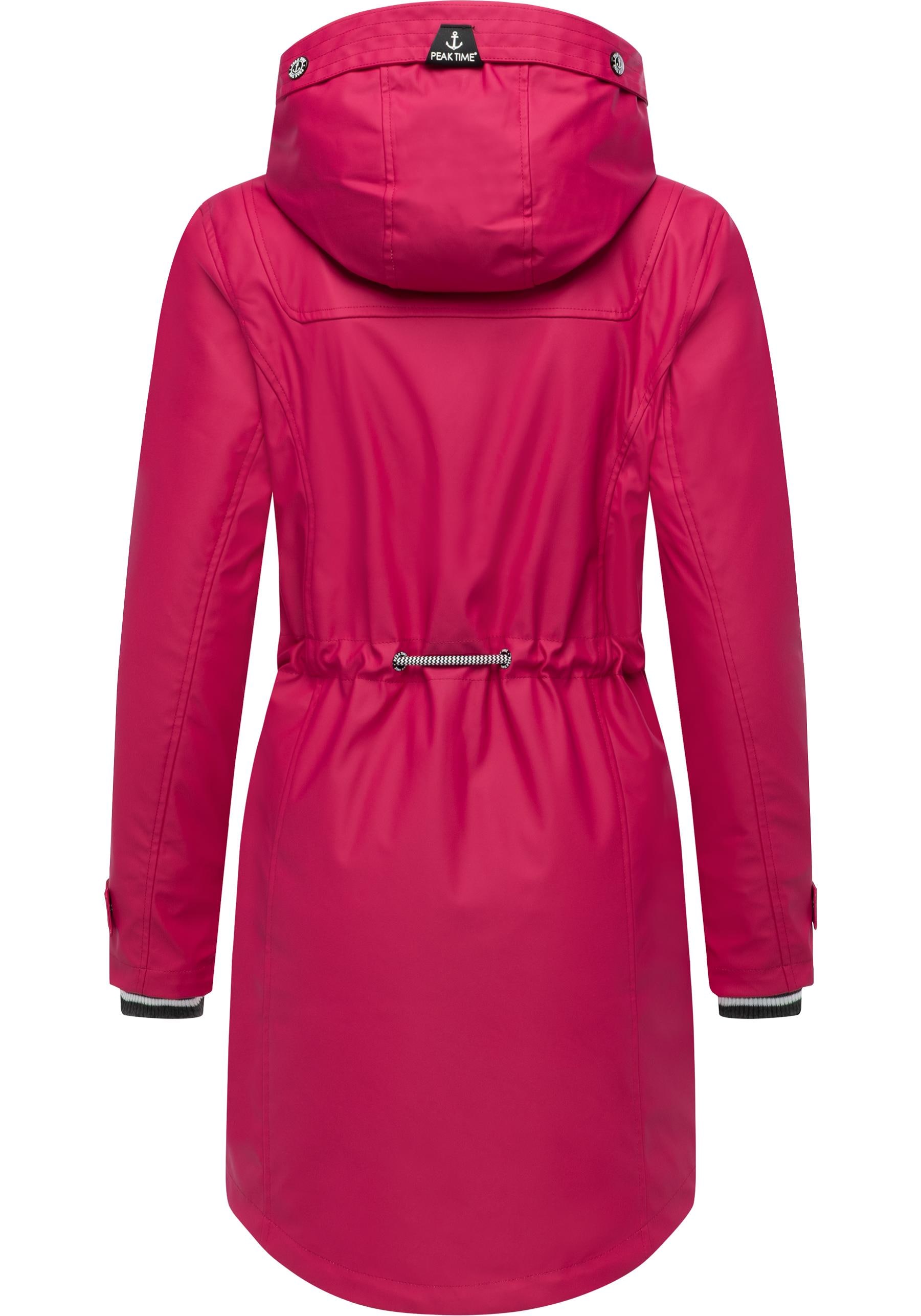 PEAK TIME Regenjacke »L60042«, mit Kapuze, stylisch taillierter Regenmantel für Damen