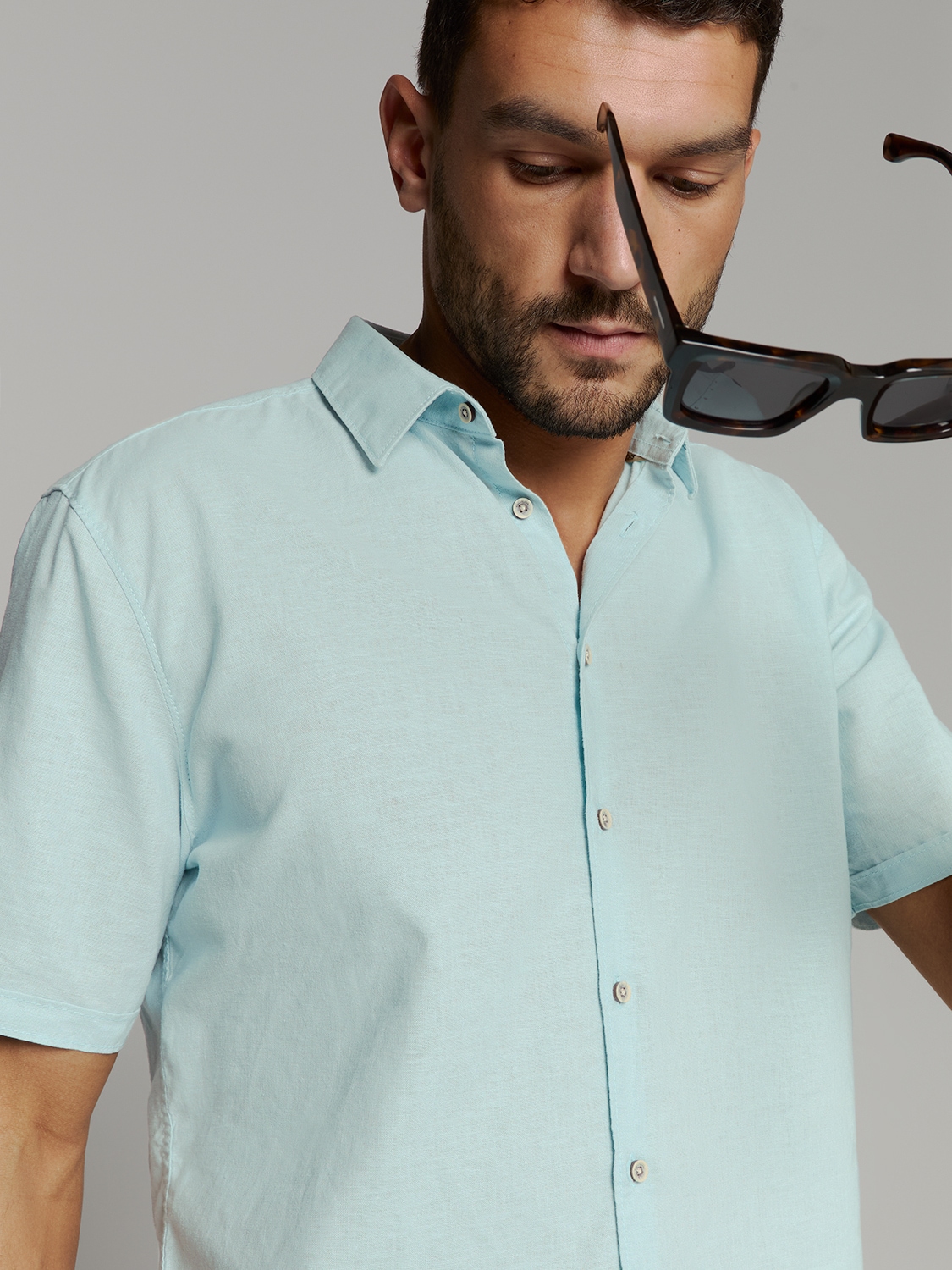 NO EXCESS Langarmhemd »No Excess Linnen shirt«