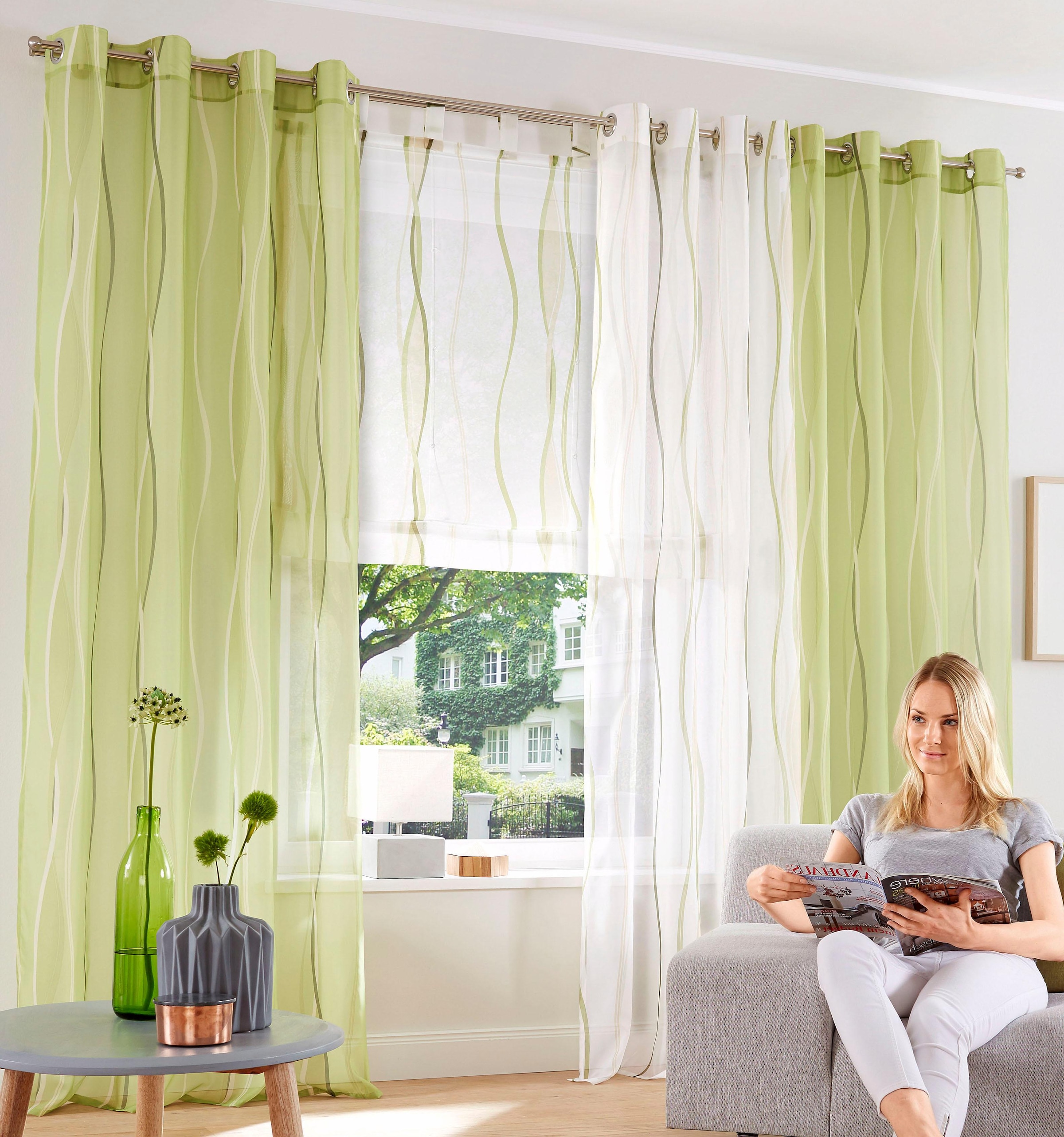 BAUR Transparent, my »Dimona«, home | Voile, Raffrollo Schlaufen, Polyester mit