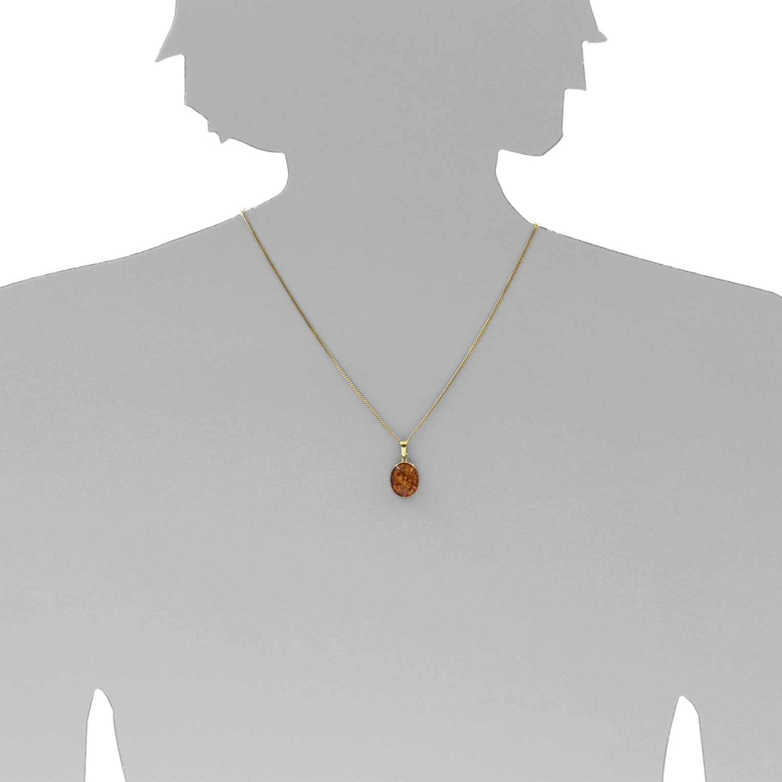 OSTSEE-SCHMUCK Kette mit Anhänger »Ostsee-Schmuck Kette mit Anhänger Classic 16x12«, (2 tlg.)