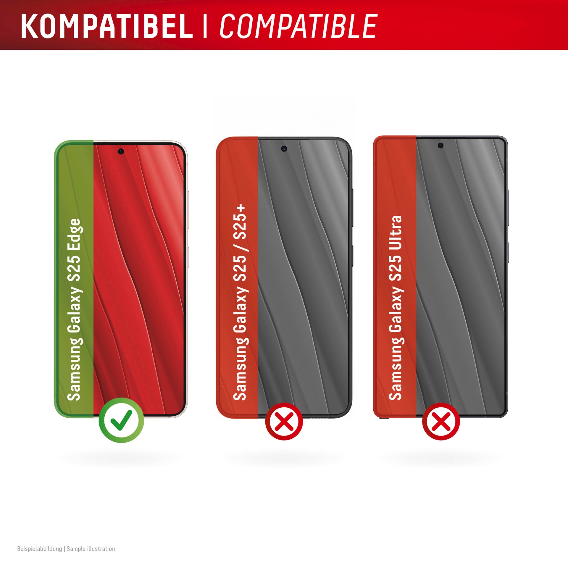 Displex Displayschutzglas »Real Glass Screen Protector«, für Samsung Galaxy S25 Edge, Displayschutzfolie, Schutzfolie, Bildschirmschutz, kratz- & stoßfest