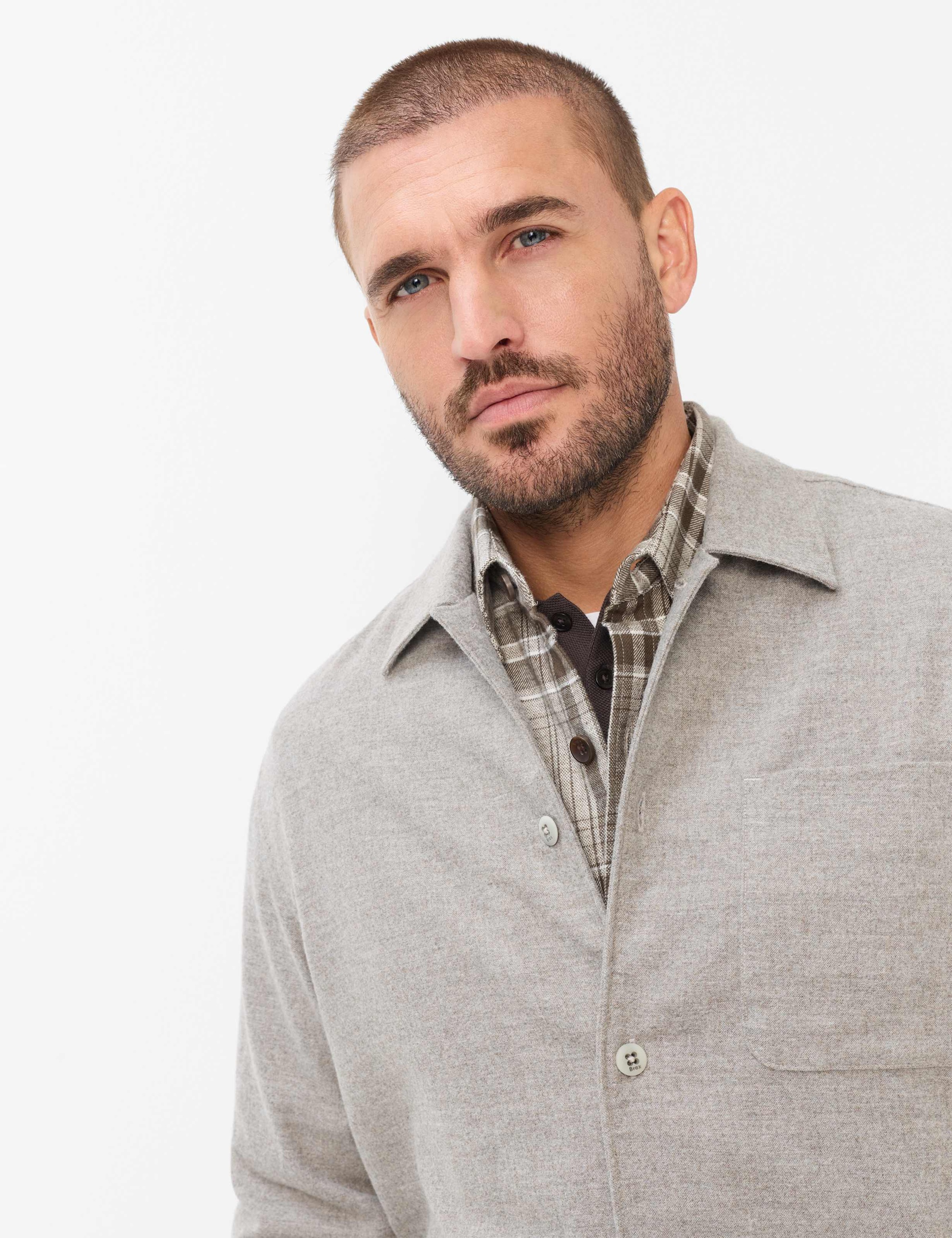Brax Langarmhemd »Style LUCA« Ceramica: Overshirt im Wollmix