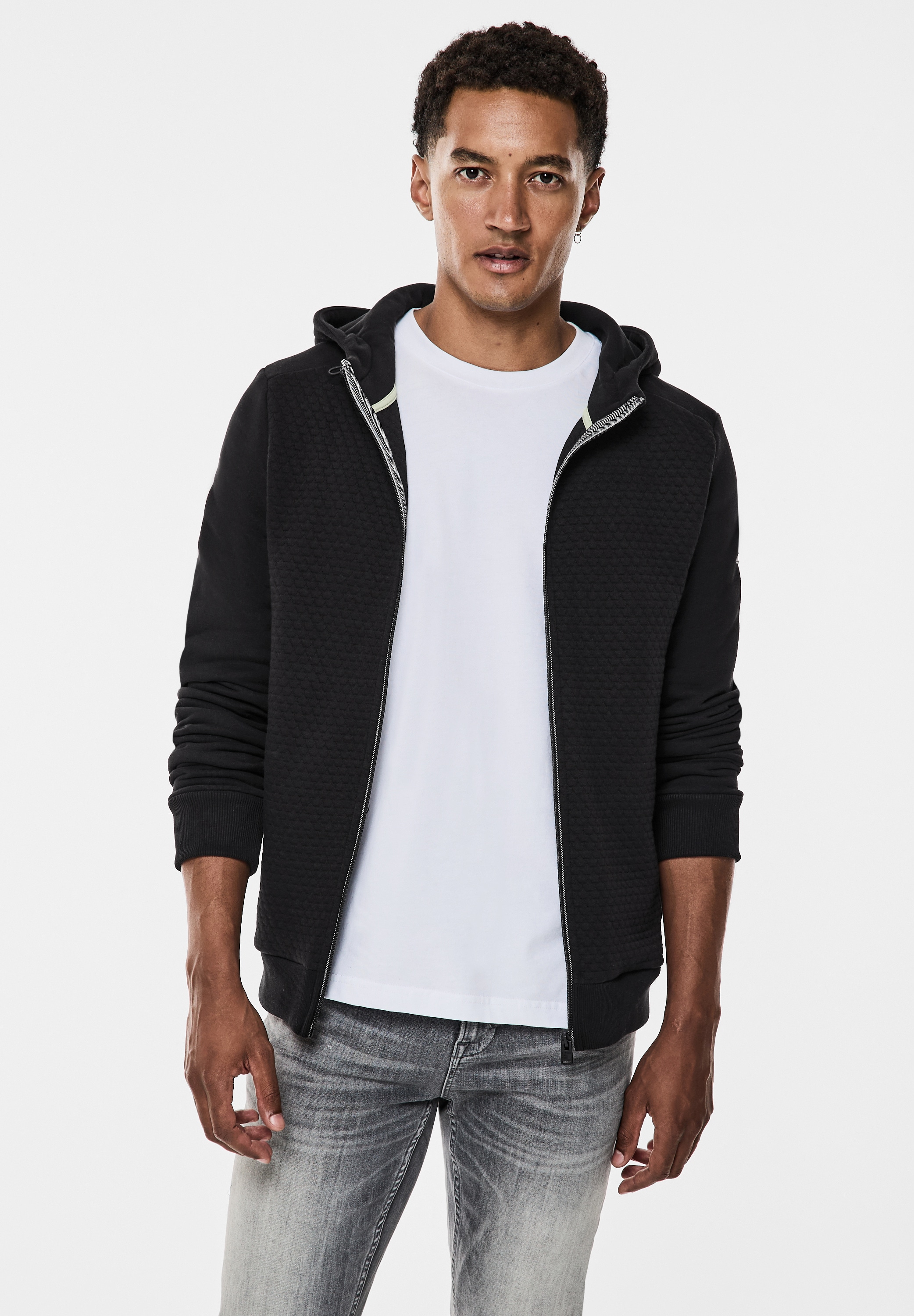 STREET ONE MEN Kapuzensweatjacke, mit Kapuze